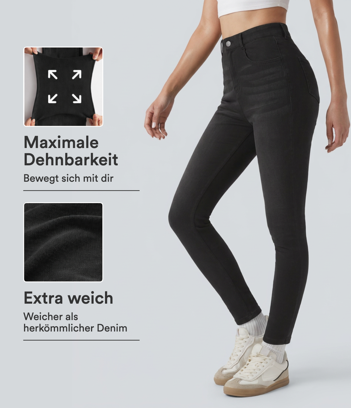 Halara Flex™ - Lässige Skinny-Jeans mit hohem Bund und mehreren Taschen