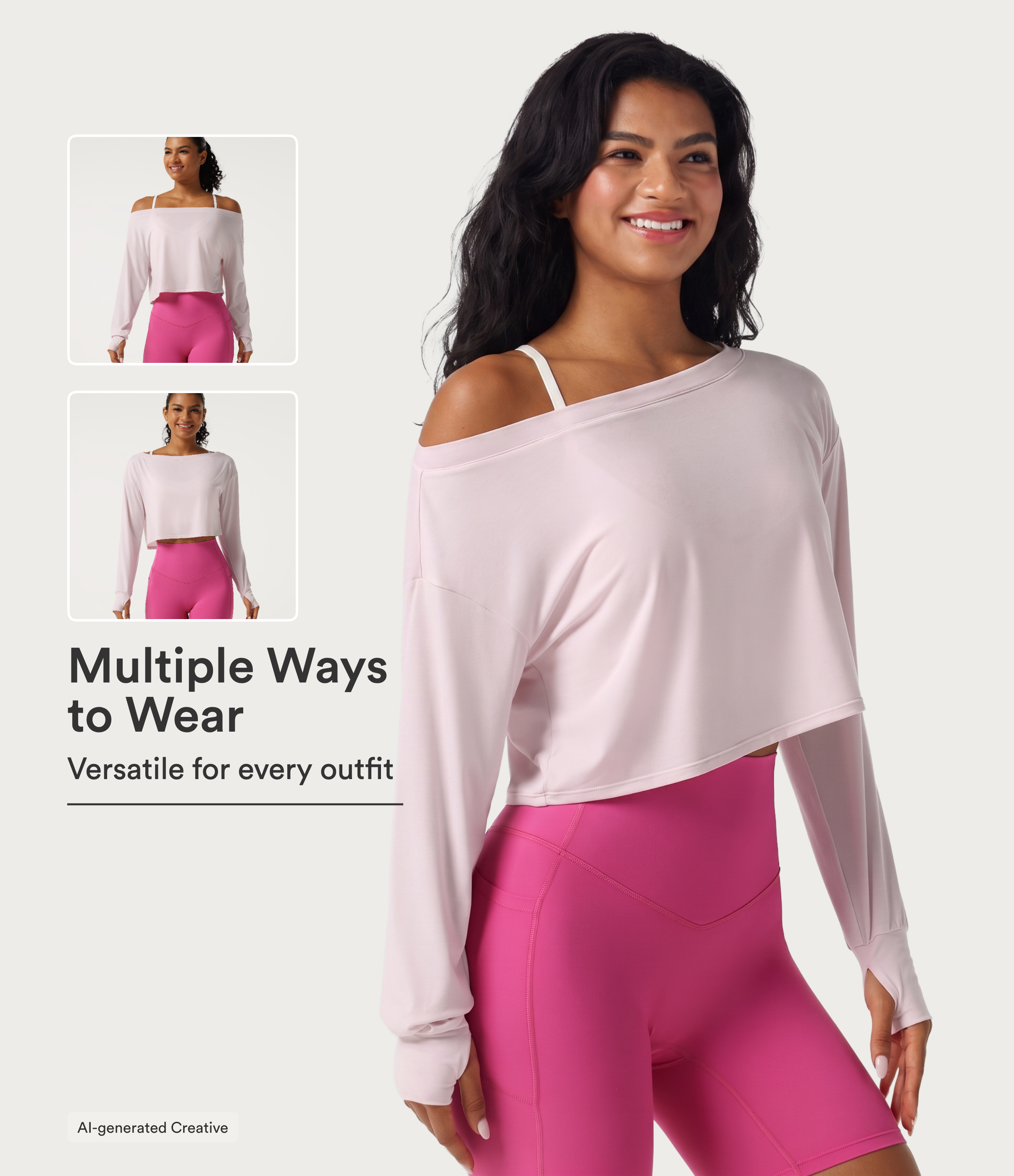 One Shoulder Long Sleeve Thumb Hole Quick Dry Yoga Sports Top