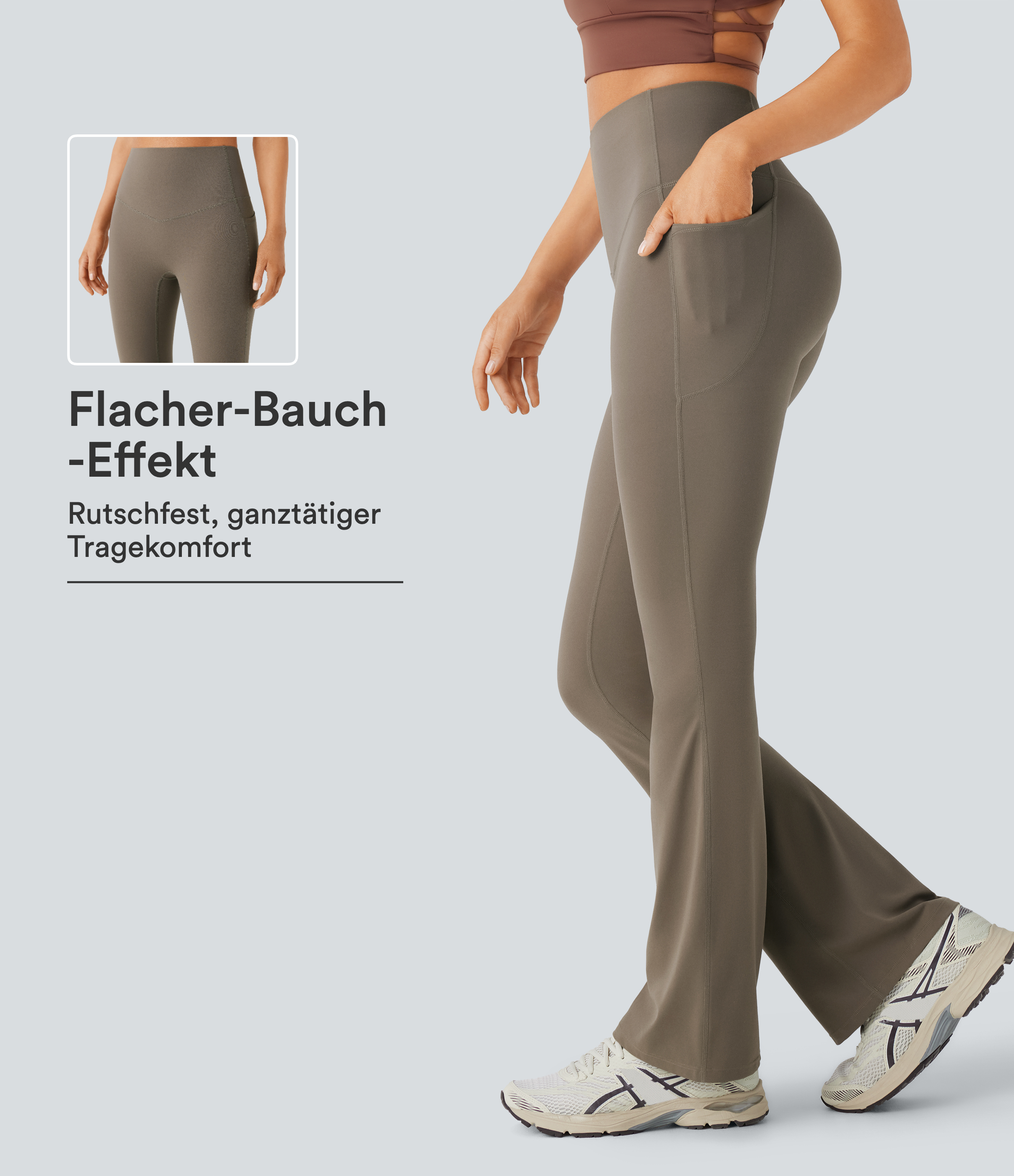 Halara UltraSculpt™ - Formende Bootcut-Yoga-Leggings mit hohem Bund, Seitentaschen und Bauchkontrolle
