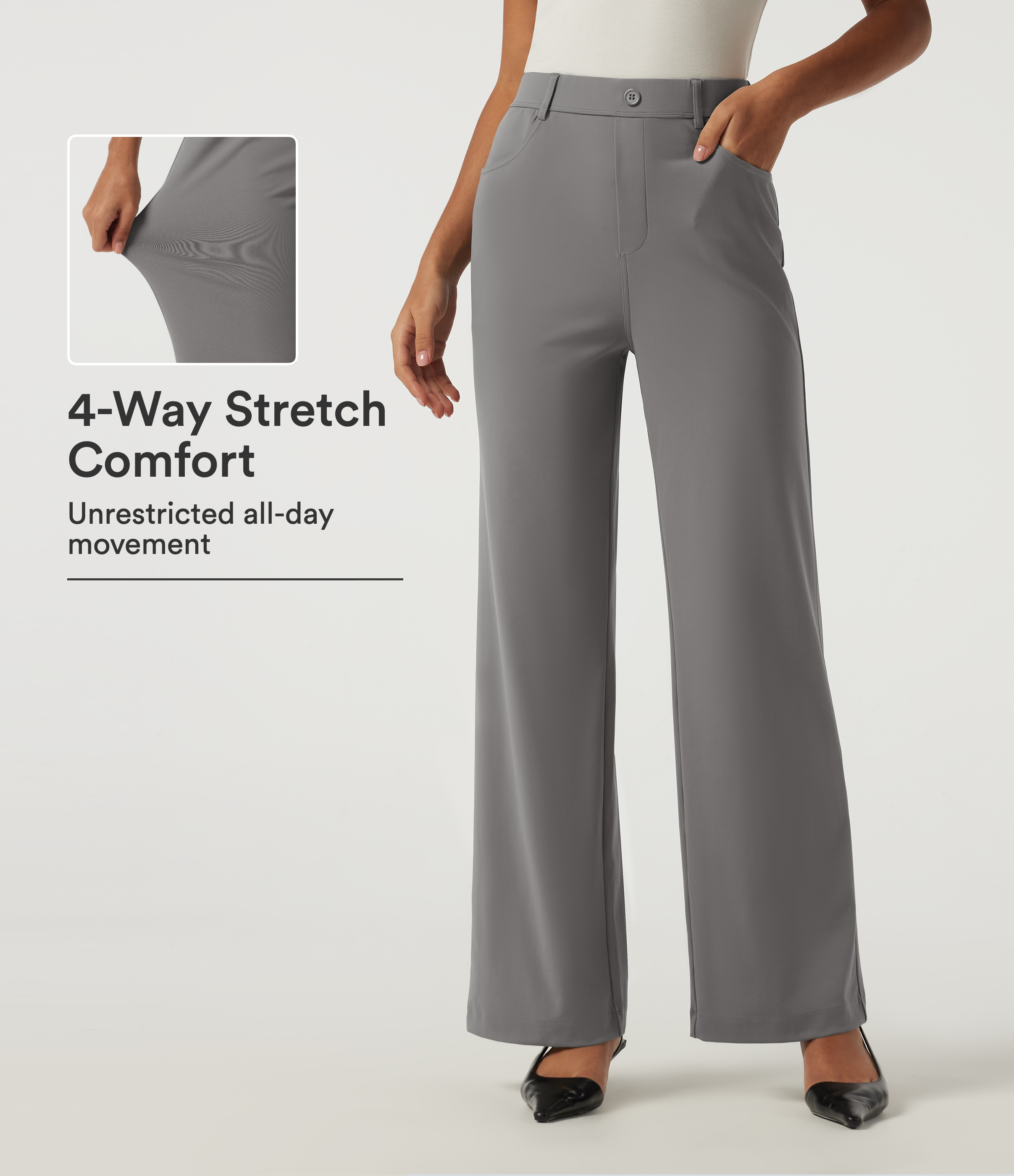 Halara DayStretch™ High Waisted Straight Leg Work Pants with Pockets
