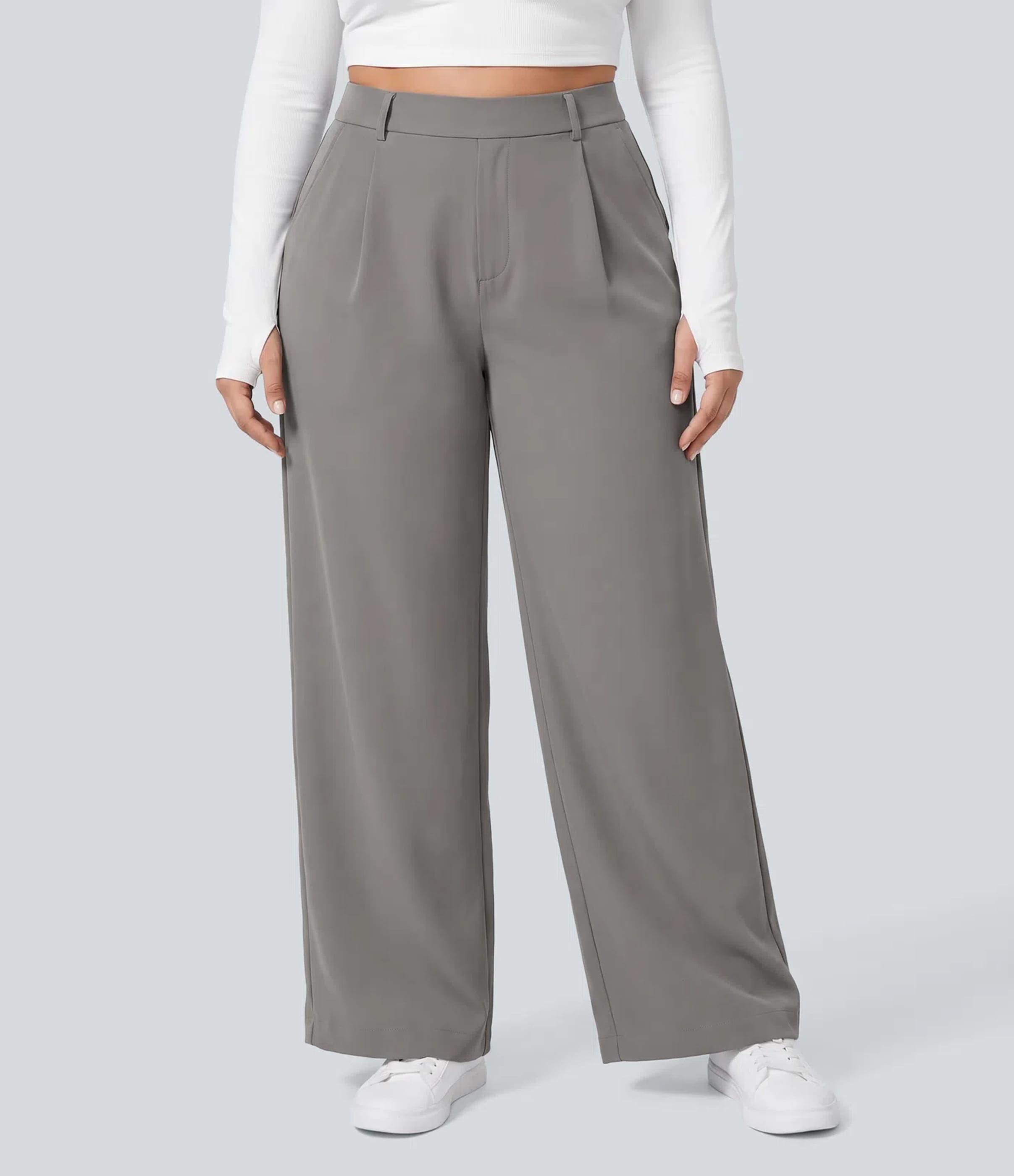 Halara Flex™ DayStretch High Waisted Pocket Straight Leg Work Plus Size Trousers