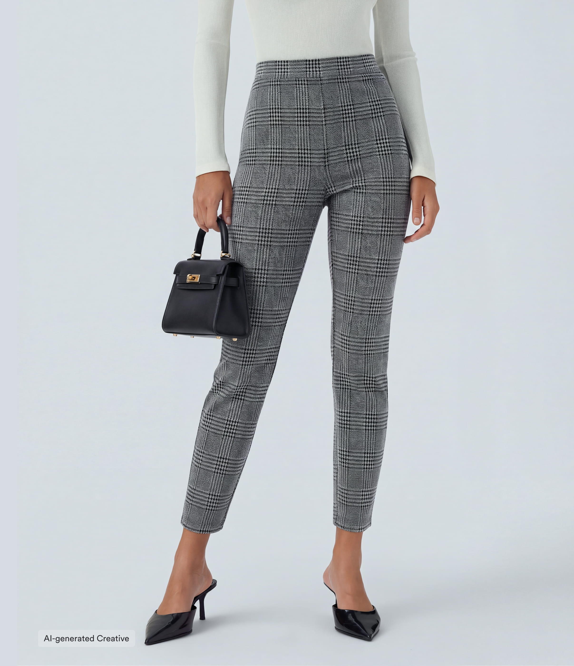 Halara Flex™ High Waisted Pocket Houndstooth Plaid Skinny Work Trousers