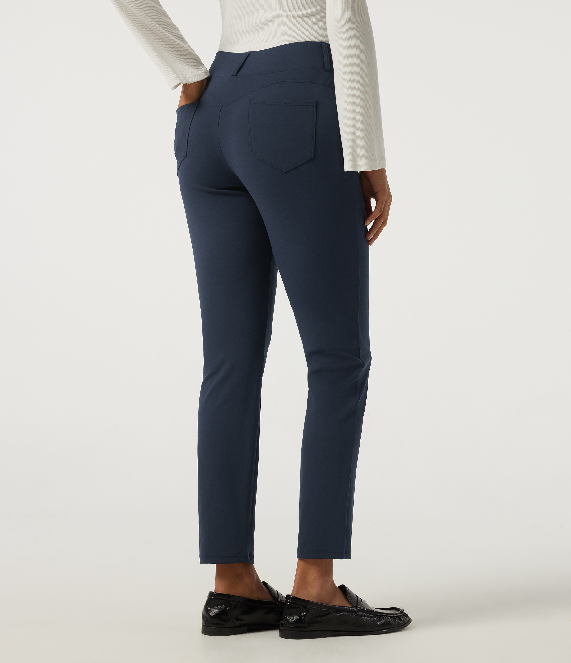 Midnight Blue Halara DayStretch™ Mid Rise Skinny Casual Pants with Pockets / 2