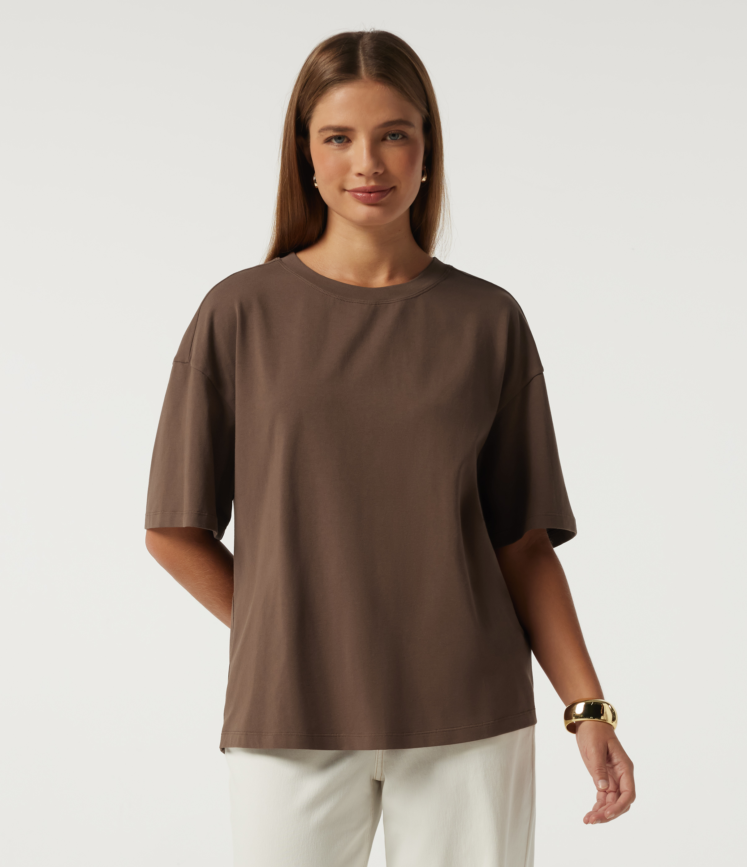 Pinecone Halara Baumwolljersey - Lässiges T-Shirt mit Rundhalsausschnitt, kurzen Ärmeln und gedrehtem Rückendesign / 2