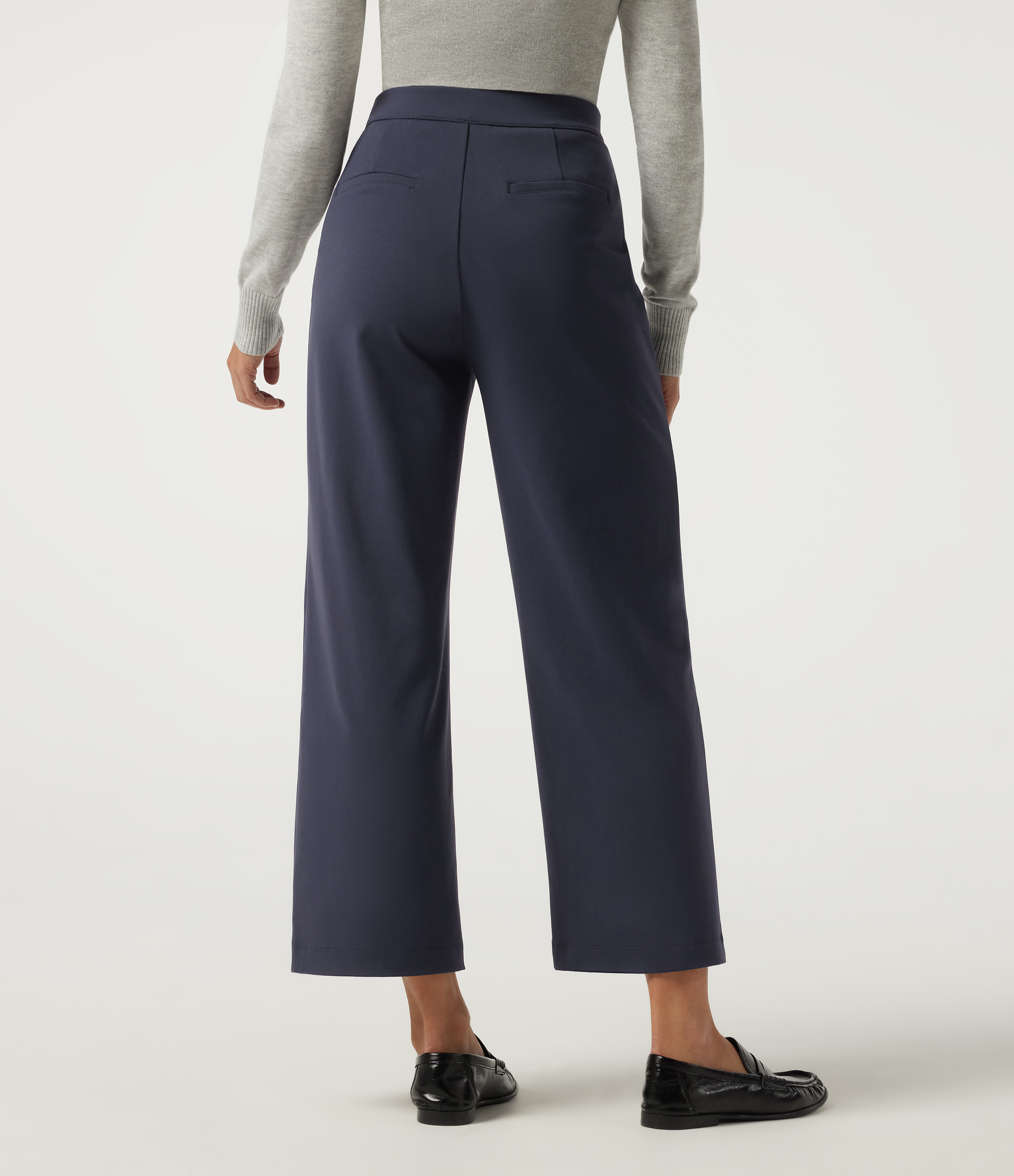 Dress Blues High Waisted Straight Leg Pintuck Work Pants with Pockets / 2
