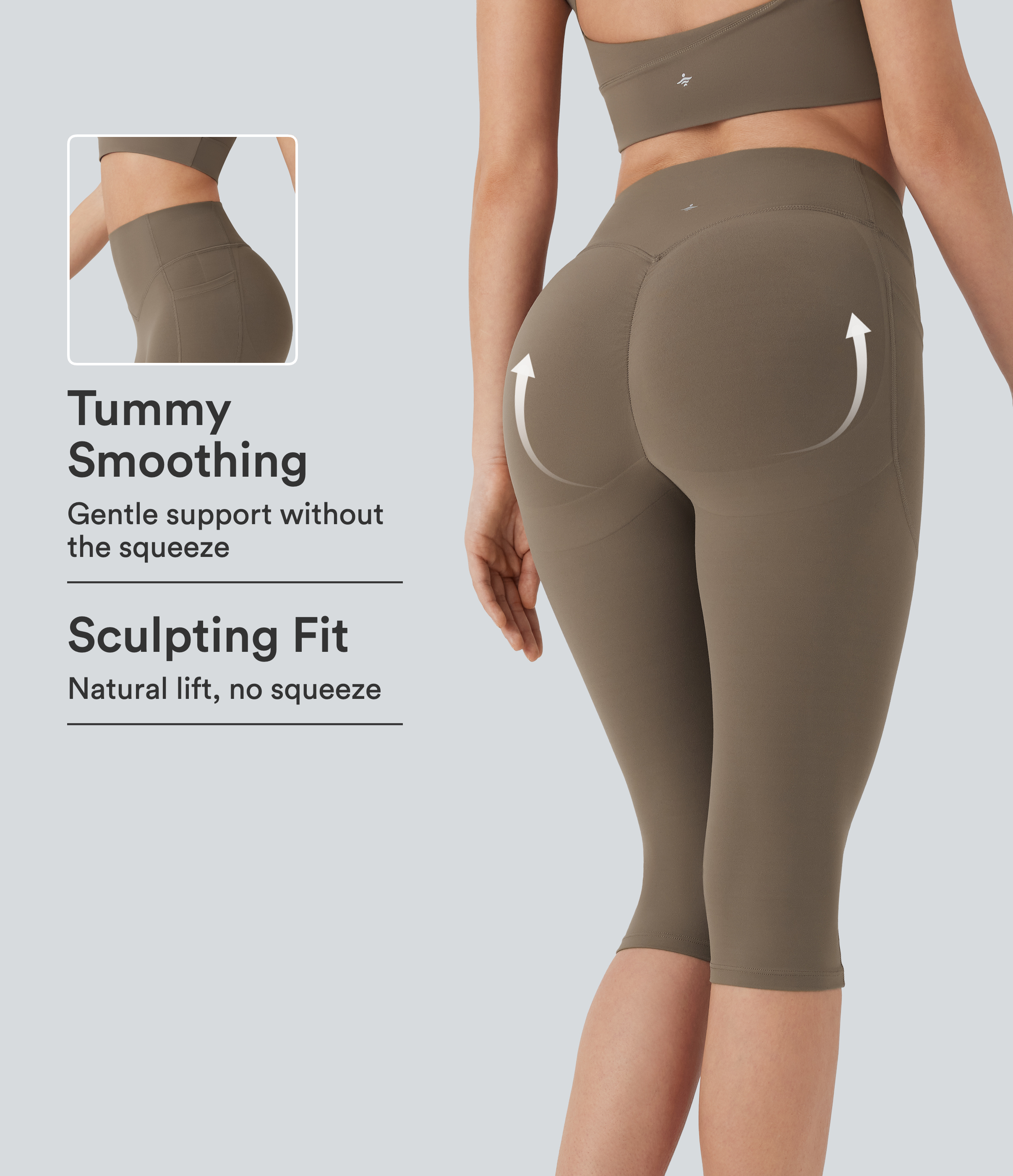 Halara UltraSculpt™ High Waisted Scrunch Butt Lifting Tummy Control Shaping Training Pedal Pusher Leggings with Pockets