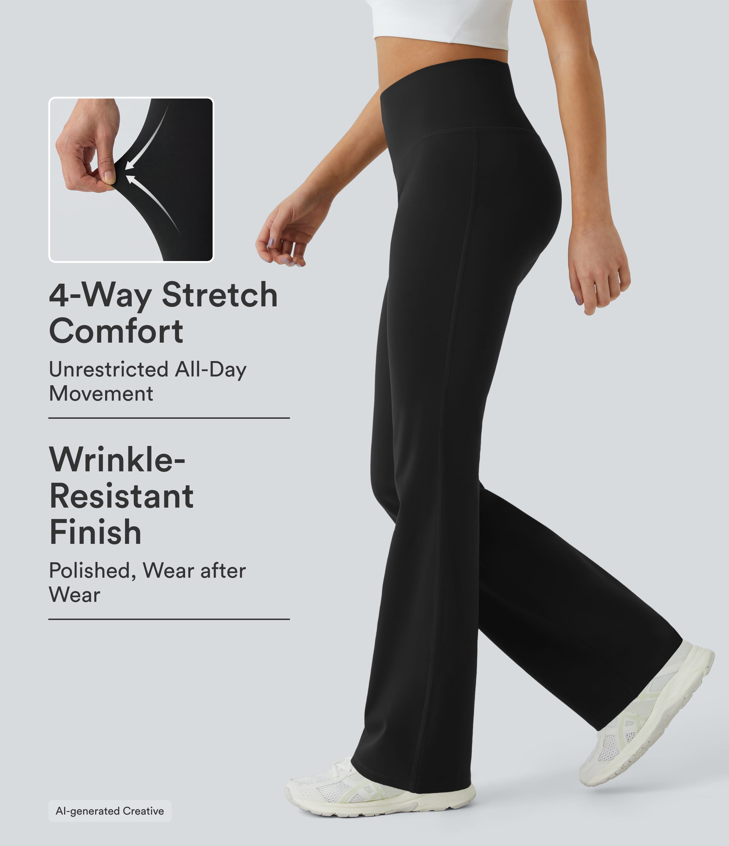 Black DayStretch High Waisted Pocket Plain Leggings / 1