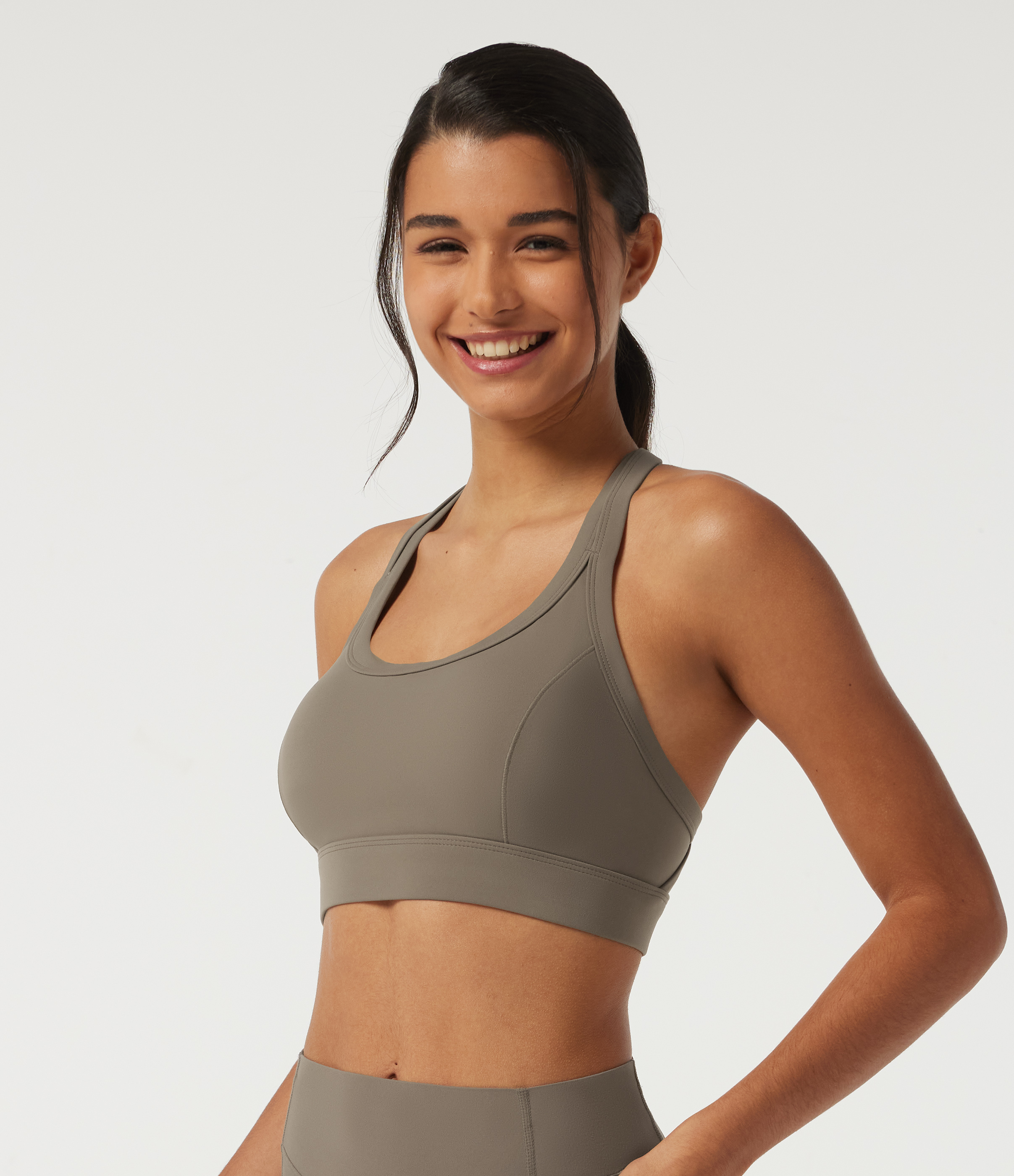 Dawn Brown Halara UltraSculpt™ - Sport-BH mit mittlerem Support, U-Ausschnitt und überkreuztem Rückendesign / 2