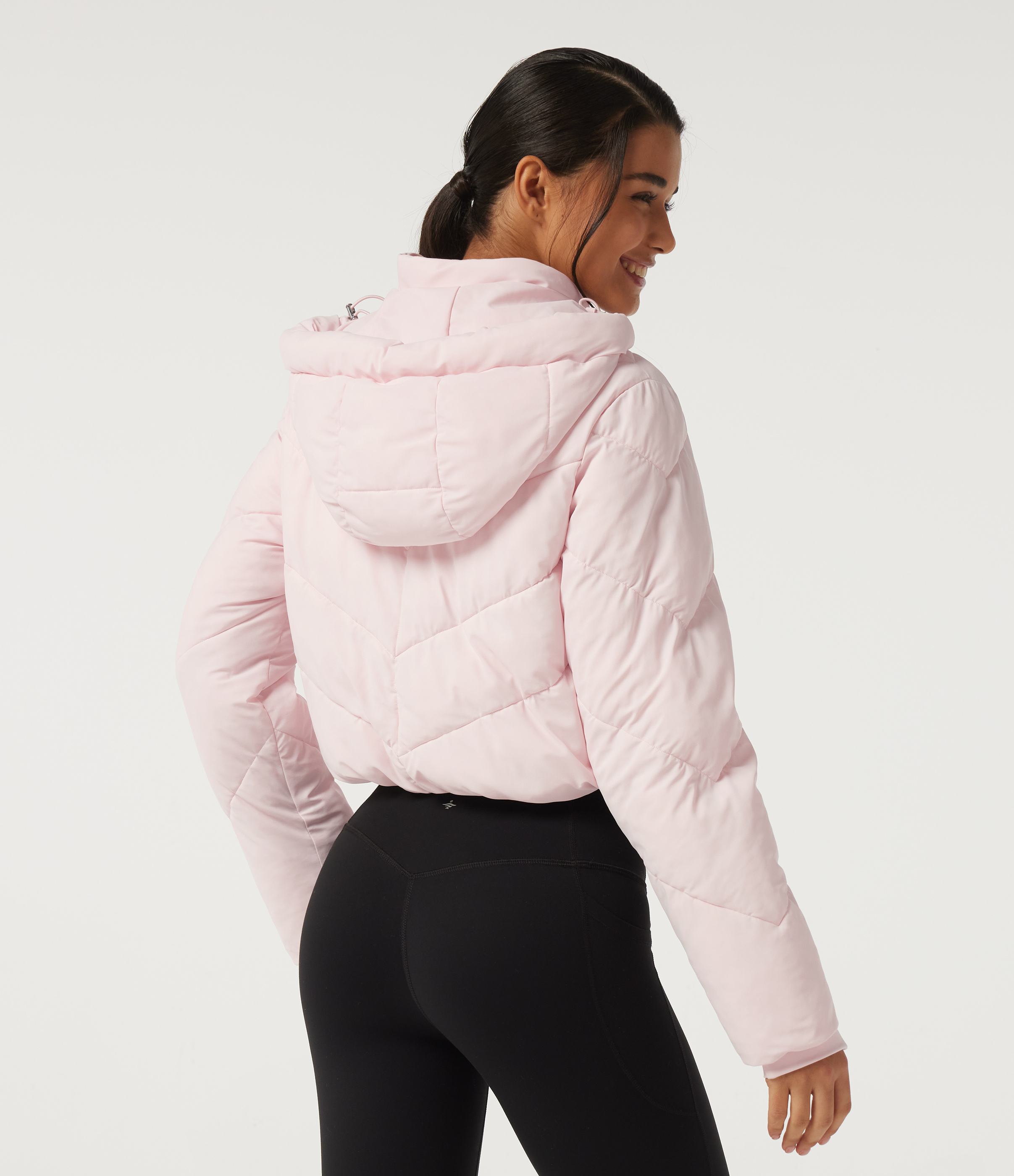 Primrose Pink PuffFlex Hooded Long Sleeve Casual Padded Jacket with Pockets / 2