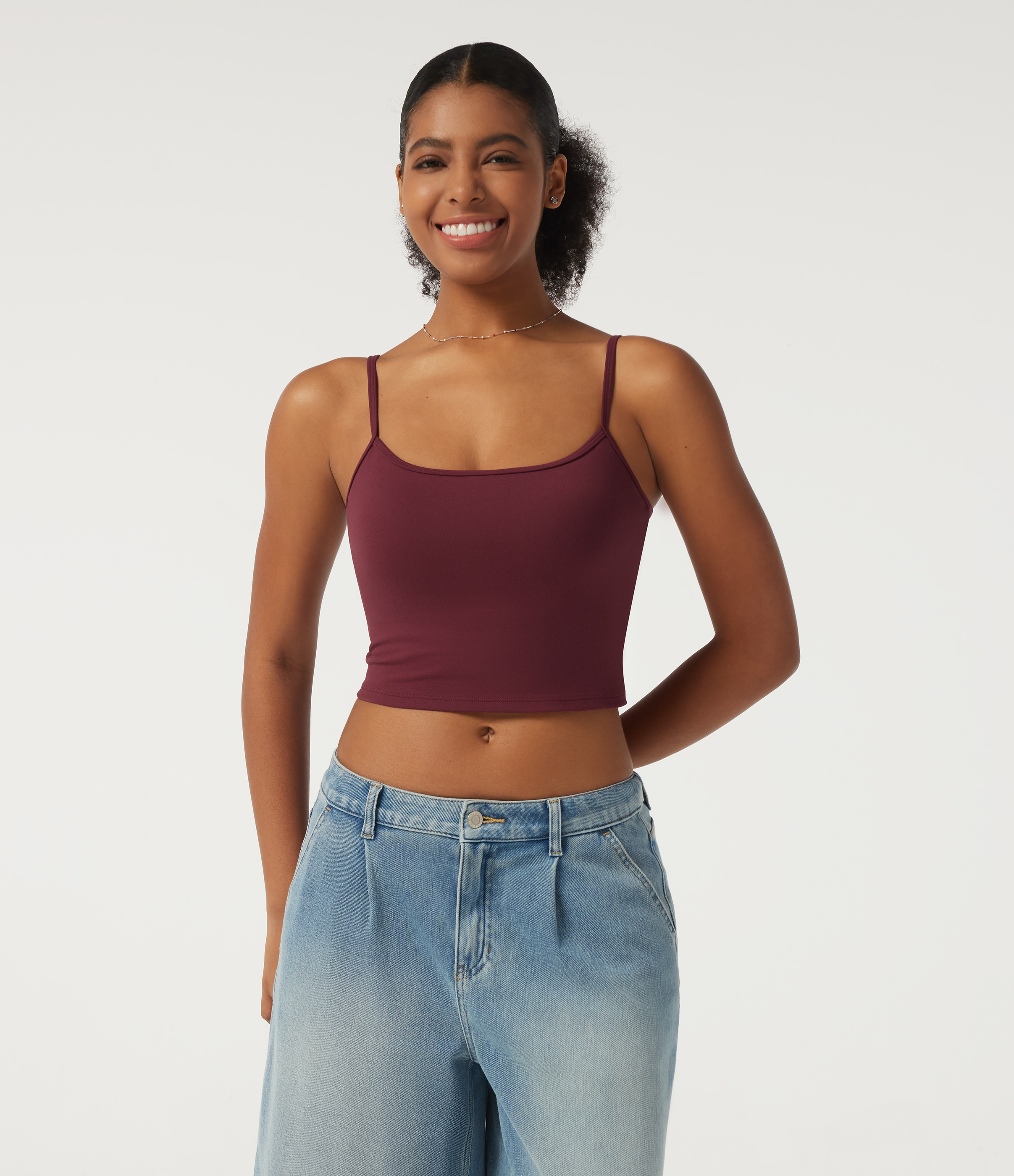 Deep Wine Débardeur caraco col rond avec brassière intégrée / 2