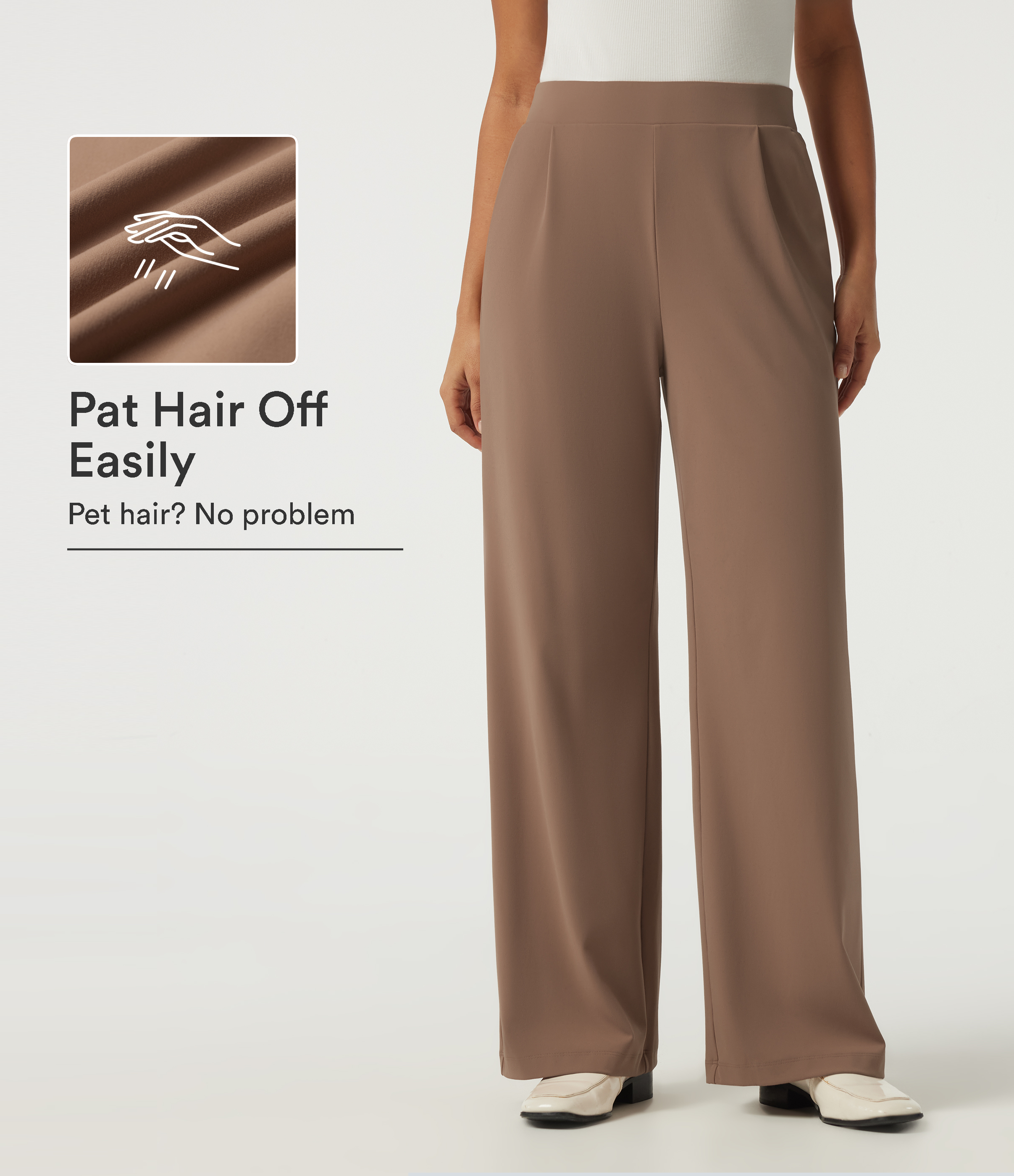 Patitoff™ 2.0 Pet Hair Resistant High Waisted Wide Leg Work Pants with Pockets