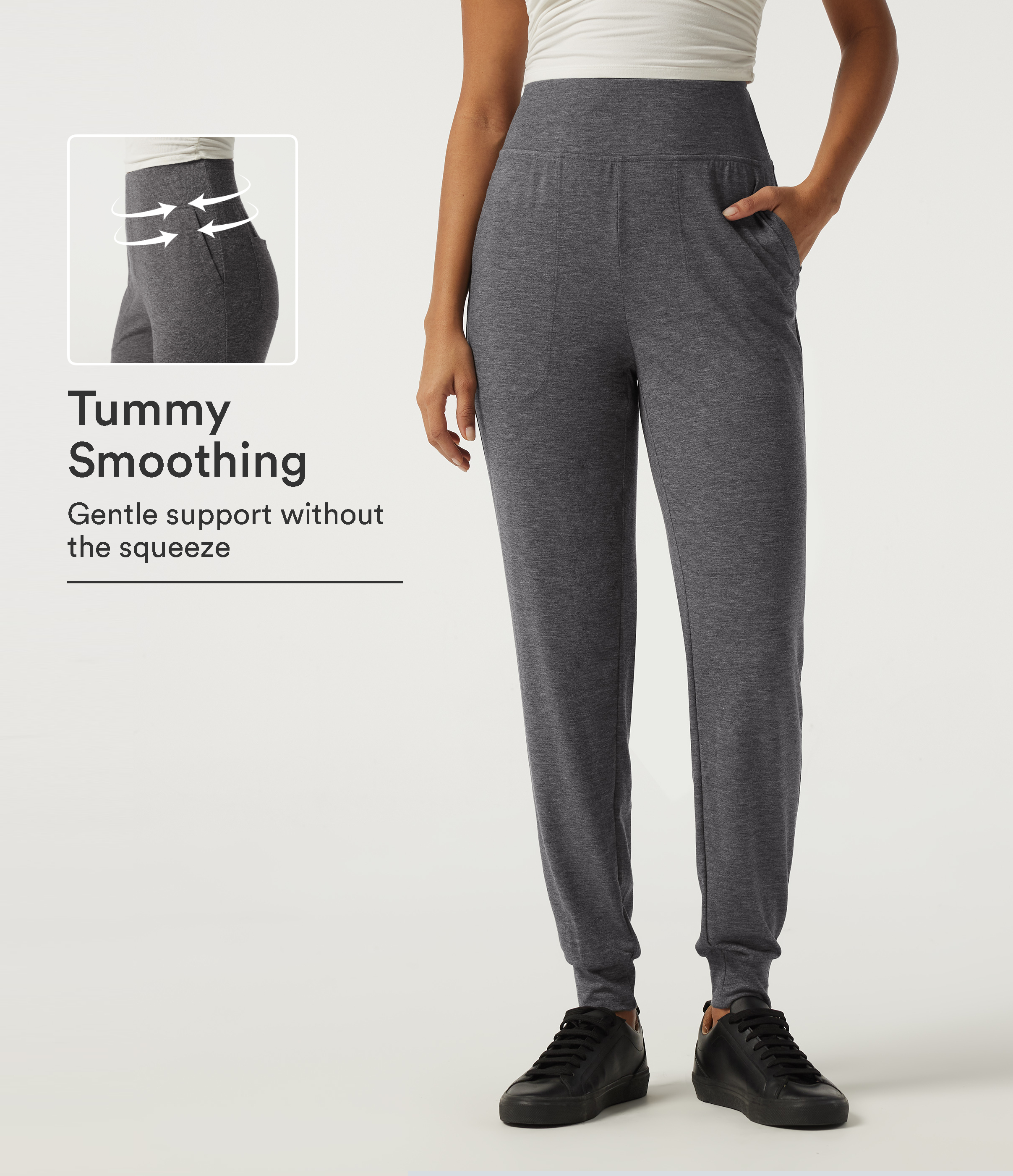 High Waisted Tummy Control Casual Joggers with Pockets