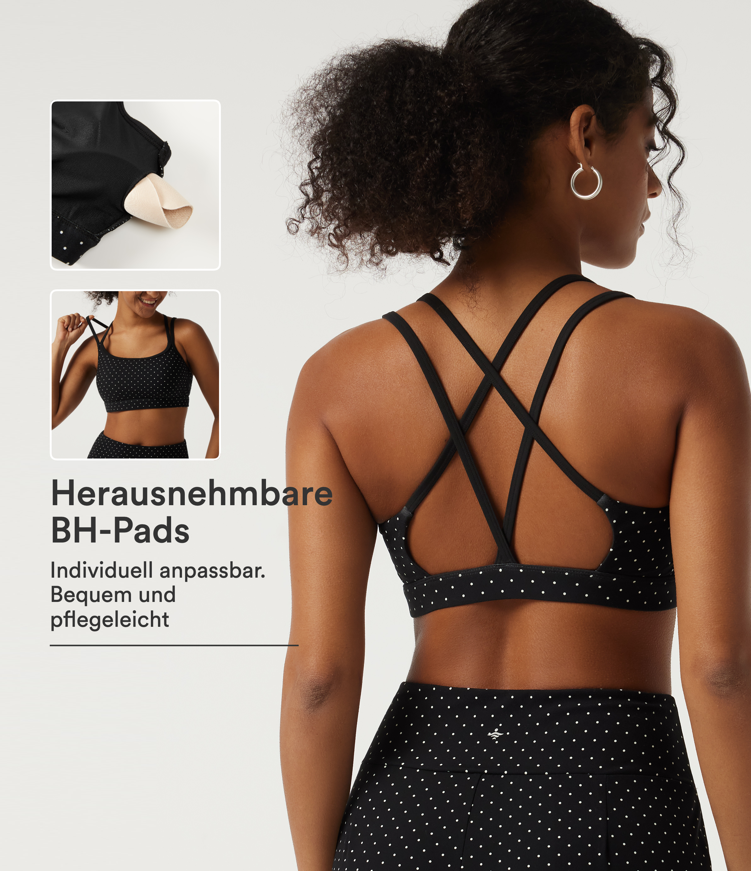 Halara UltraSculpt™ - Yoga-Tanktop mit U-Ausschnitt, integriertem BH und Polka-Dots
