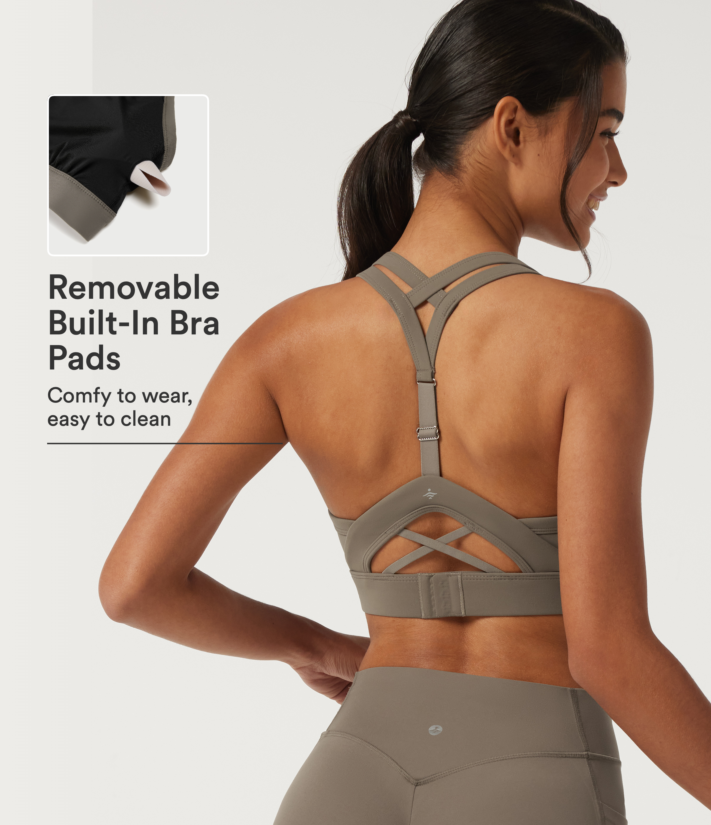 Halara UltraSculpt™ Medium Support U Neck Crisscross Back Training Sports Bra with Built in Bra