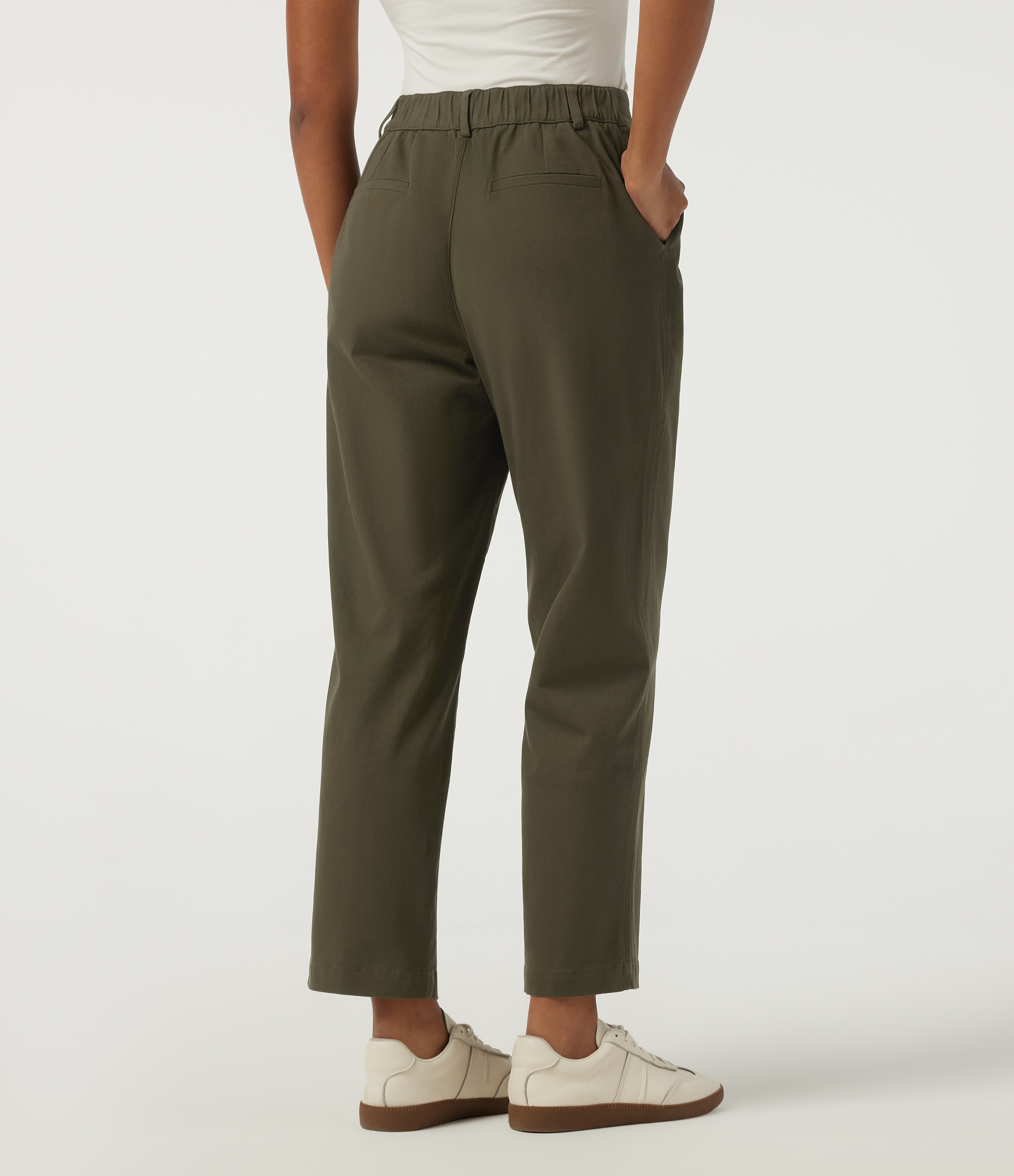 Forest Night Pantalones chinos de trabajo en algodón, tiro medio, pernera recta, con bolsillos. / 2