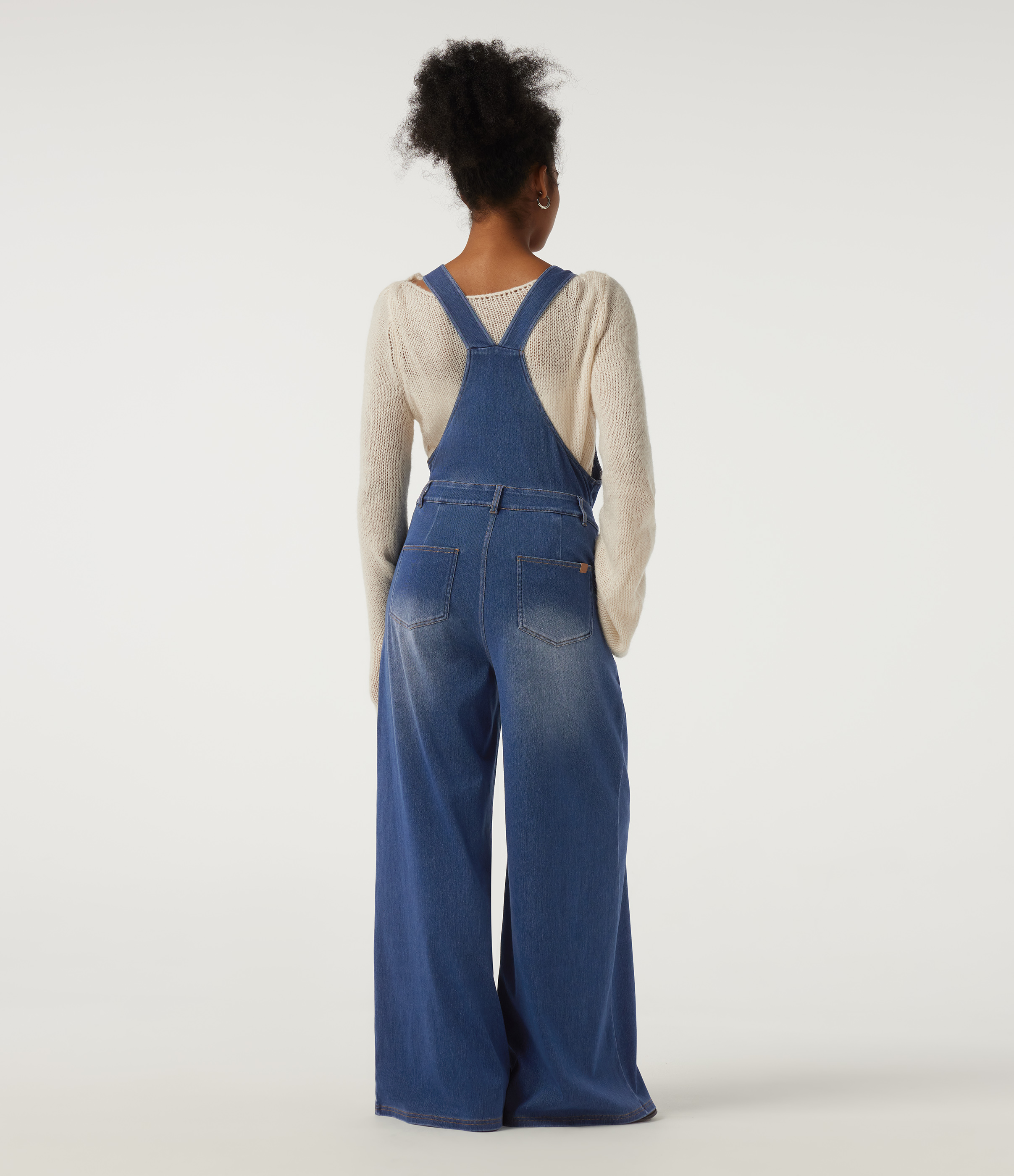 Estate Blue Denim Halara Flex™ Denim V Neck Baggy Casual Overall with Pockets / 2