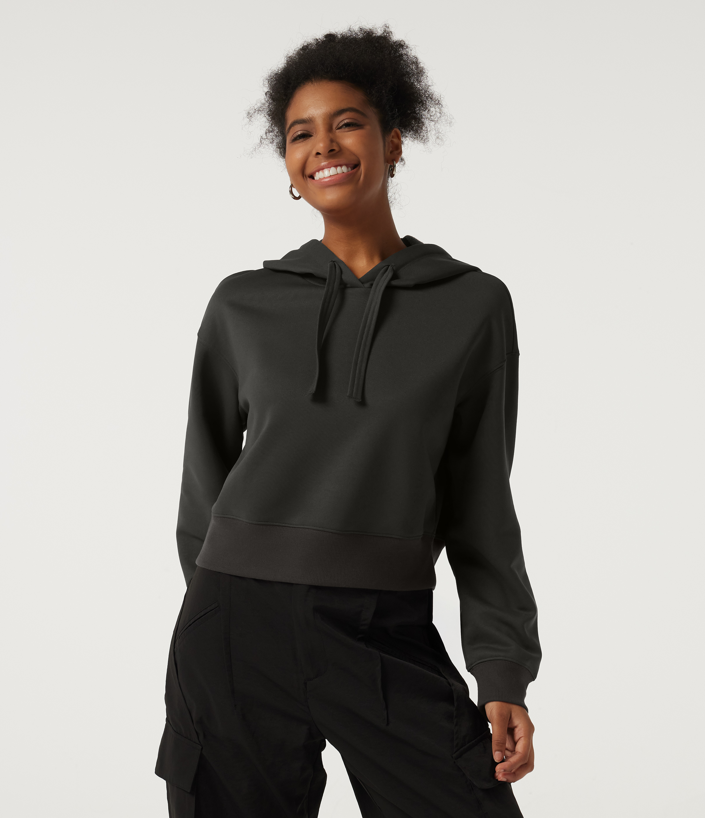 Hooded Long Sleeve Fleece Yoga Sweatshirt