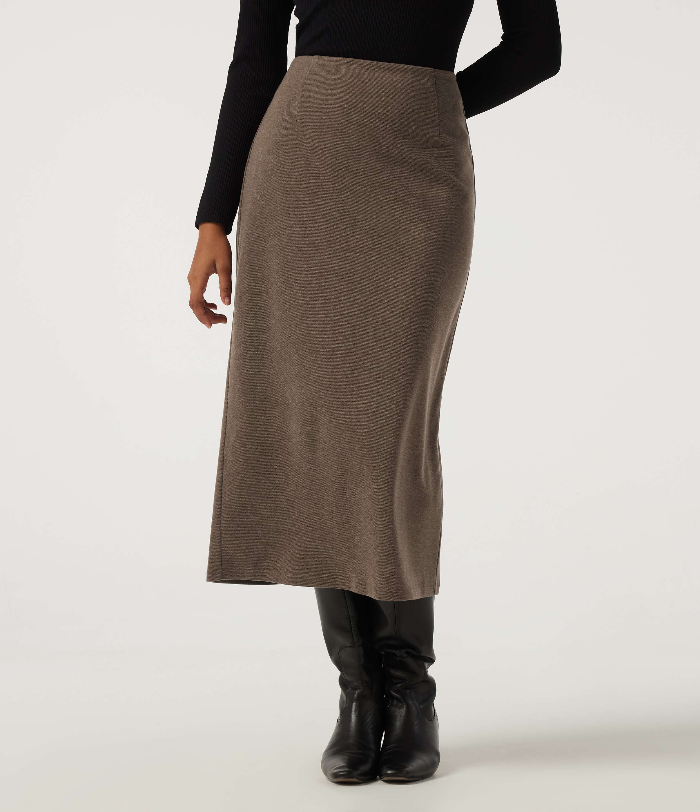 High Waisted Midi Work Pencil Skirt