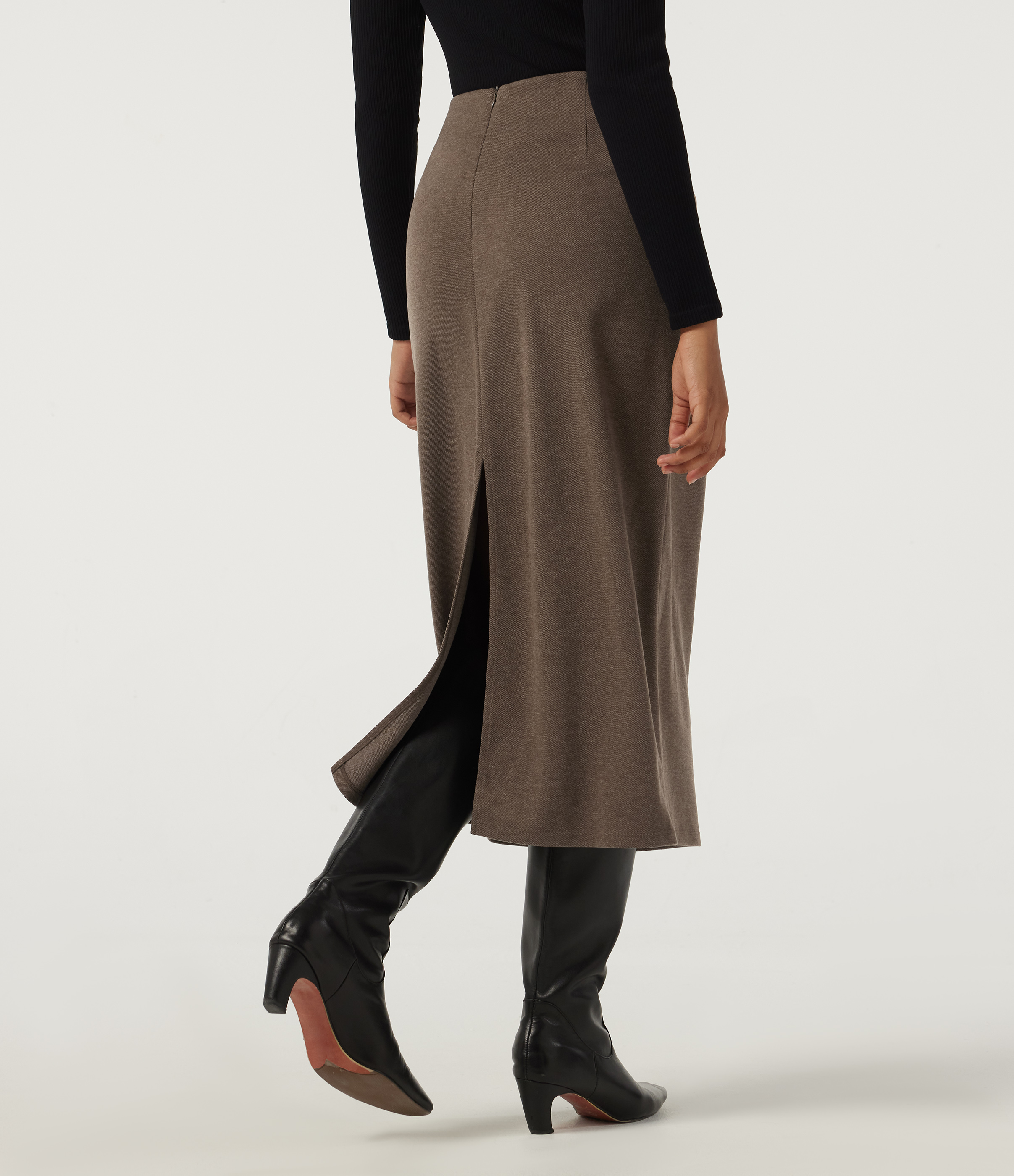 Walnut Shell High Waisted Midi Work Pencil Skirt / 2