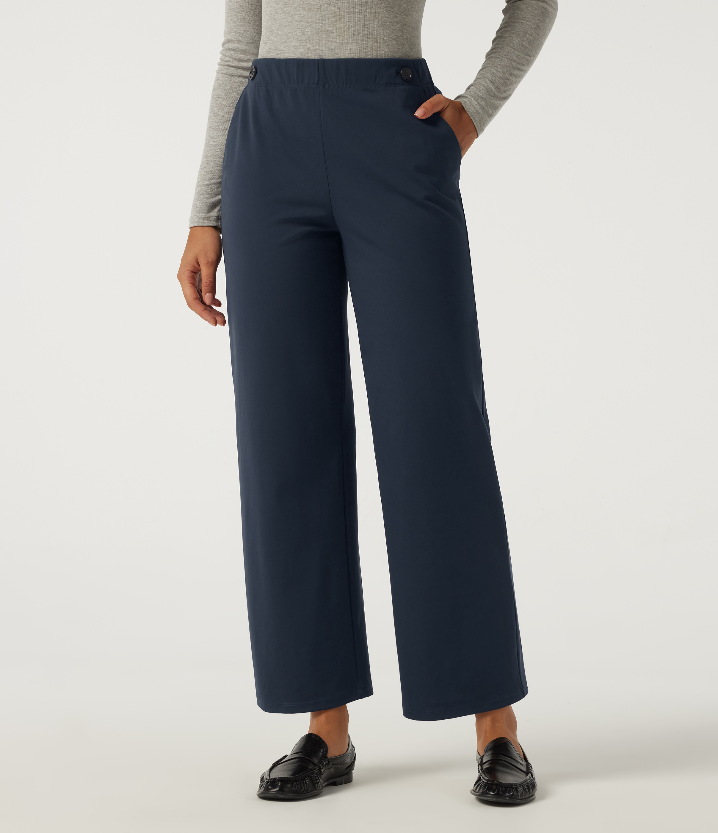 Halara Flex™ DayStretch Mid Rise Tapered Work Pants with Pockets