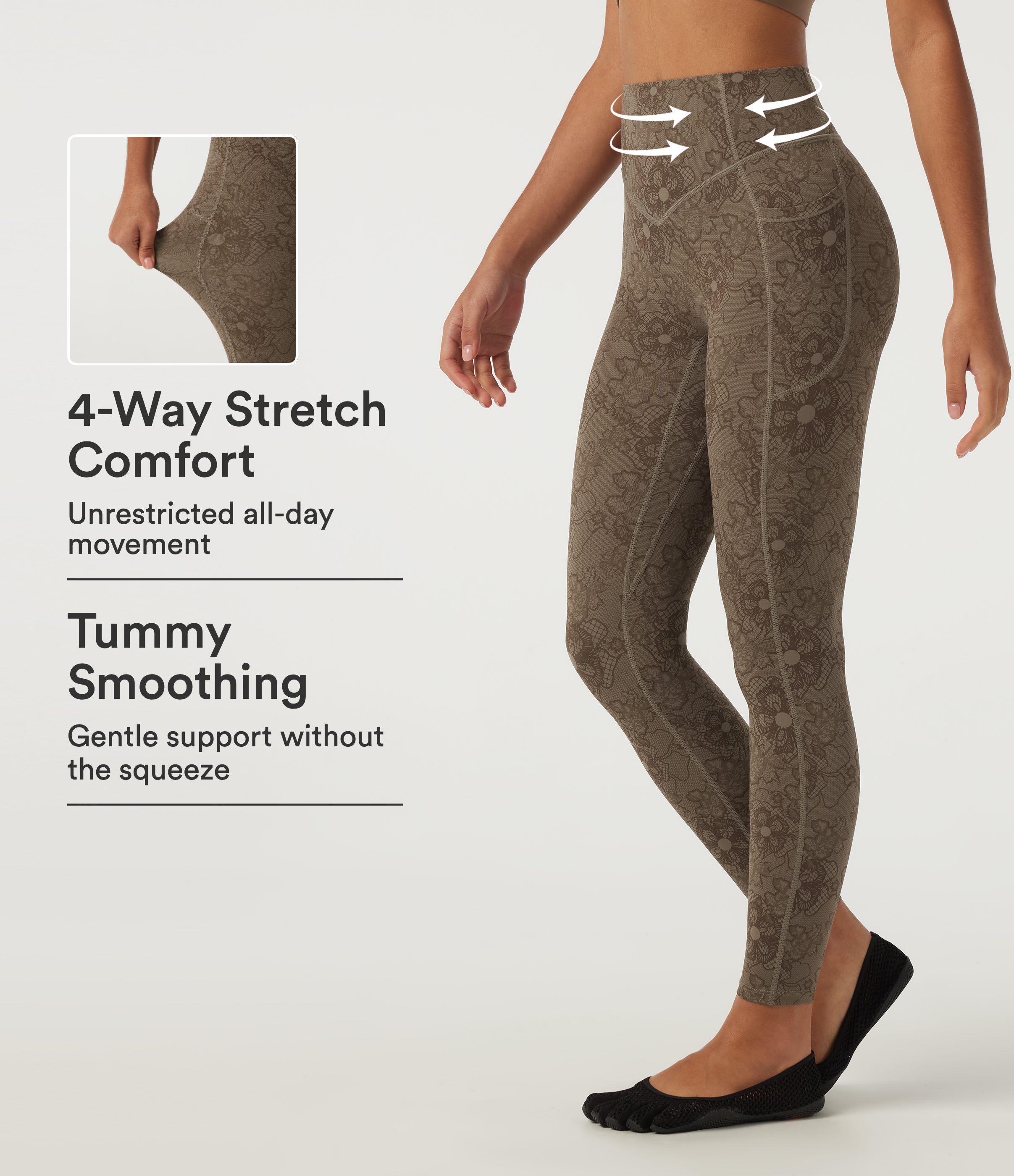 Halara UltraSculpt™ High Waisted Scrunch Butt Lifting Tummy Control Lace Yoga Leggings with Pockets