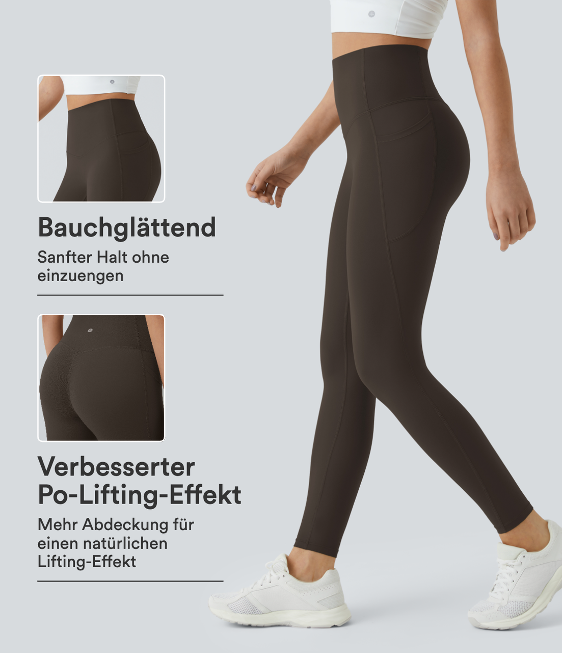 Halara UltraSculpt™ - Formende Workout-Leggings mit hohem Bund, Seitentaschen und Bauchkontrolle