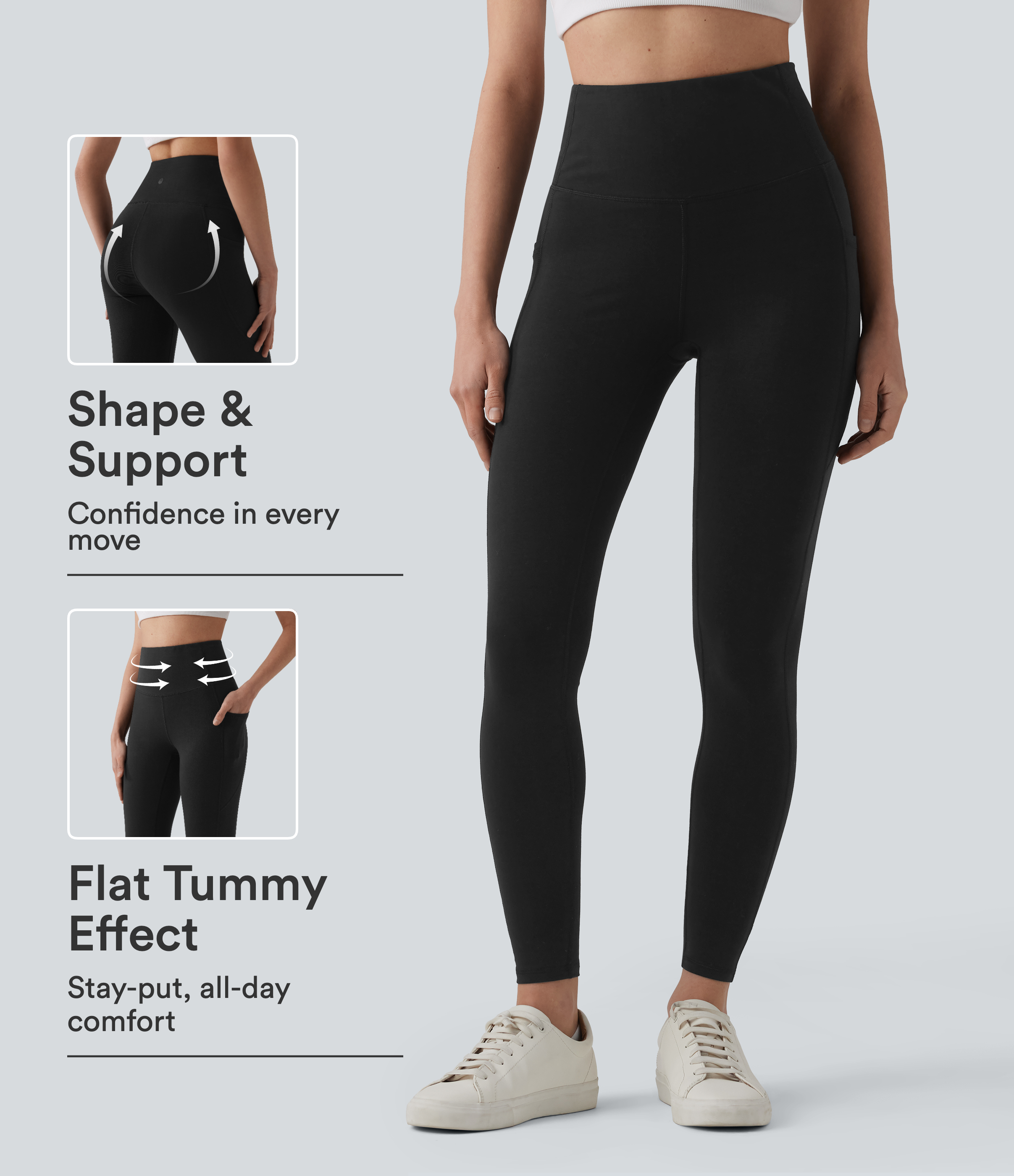 Halara Cotton Jersey High Waisted Yoga Leggings with Pockets