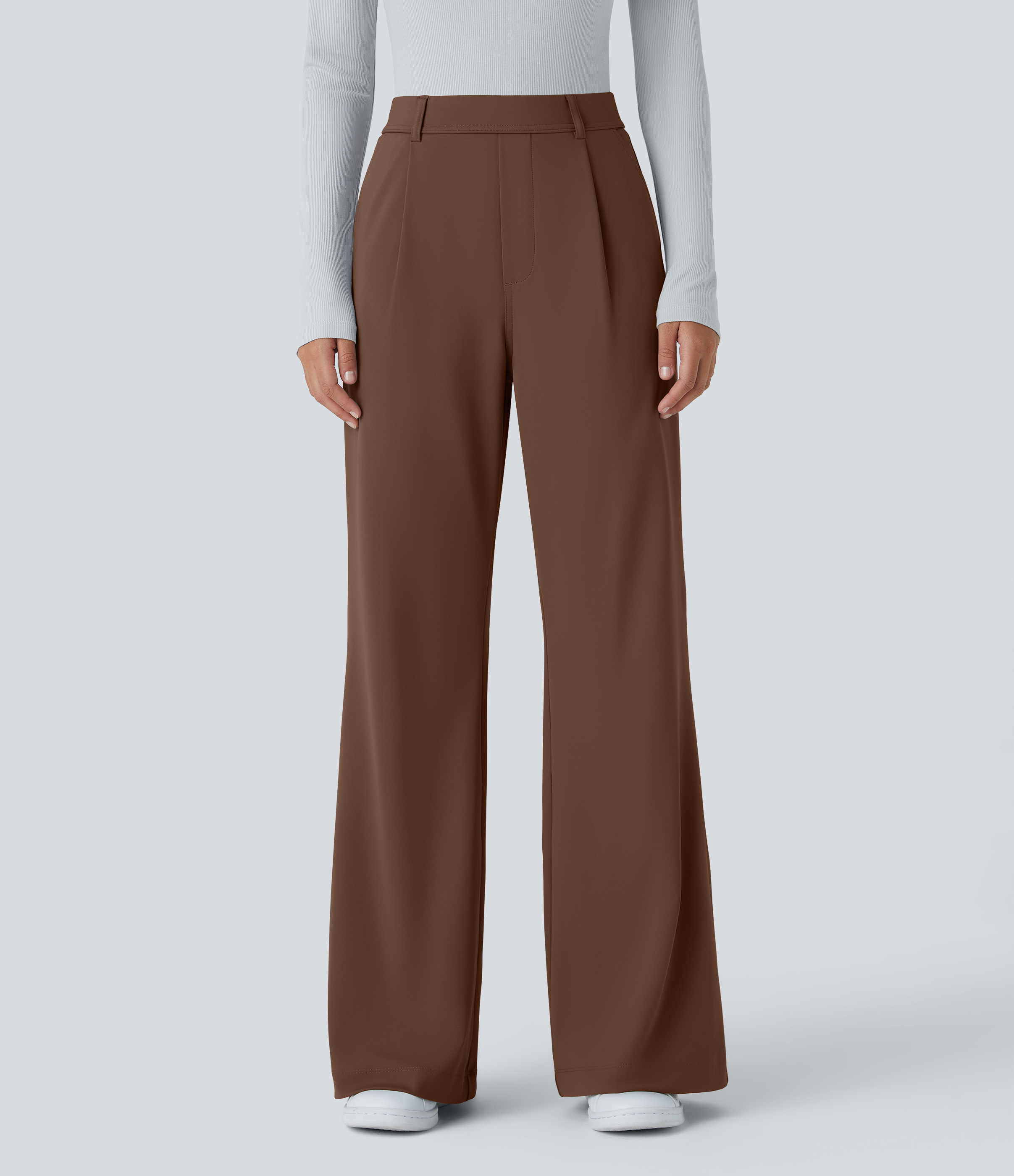 Halara Halara Flex™ DayStretch High Waisted Pocket Work Flare Trousers - Autumn Chestnut - XL(regular)