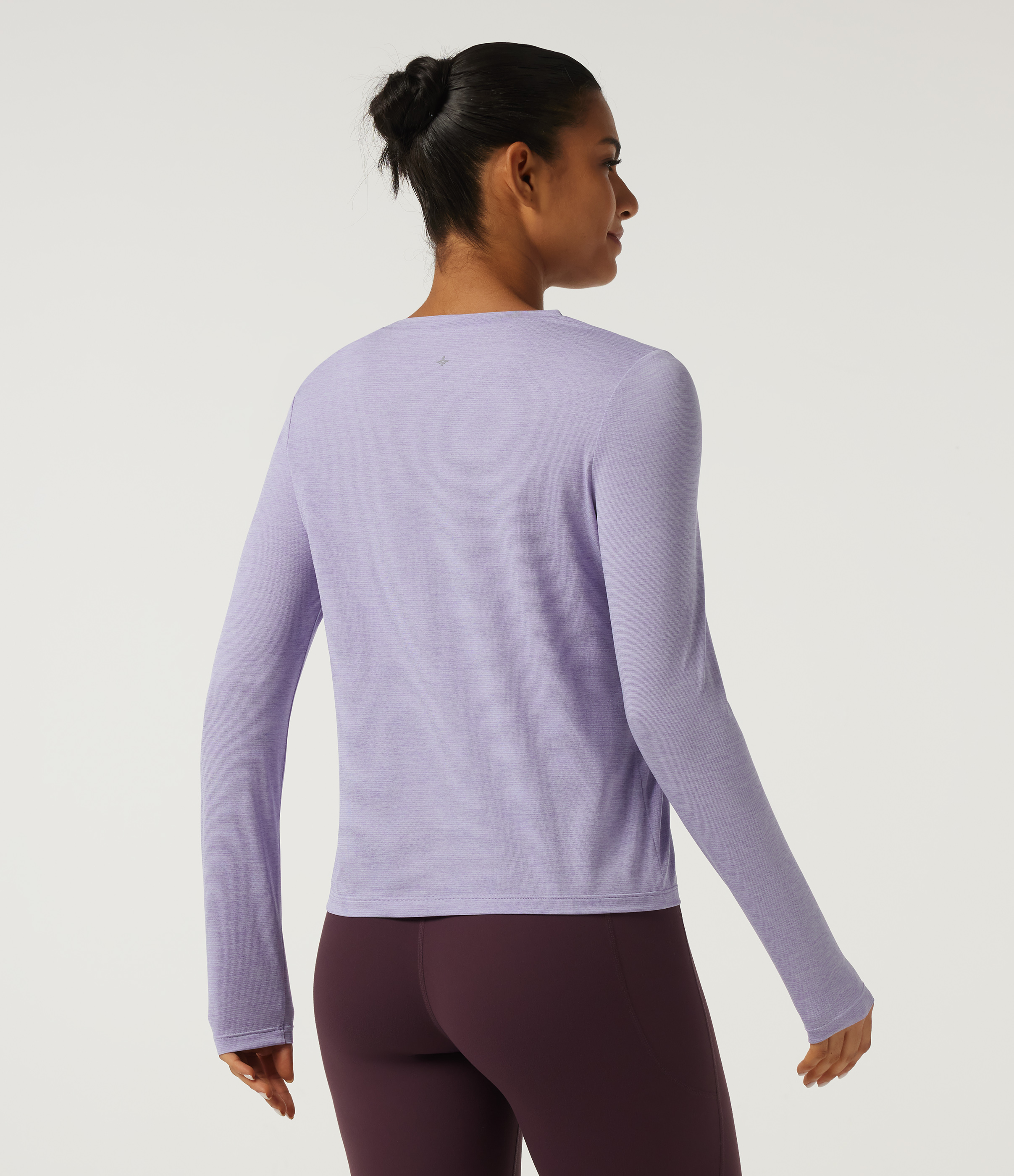 Hazy Sky Round Neck Long Sleeve Quick Dry Yoga Top / 2