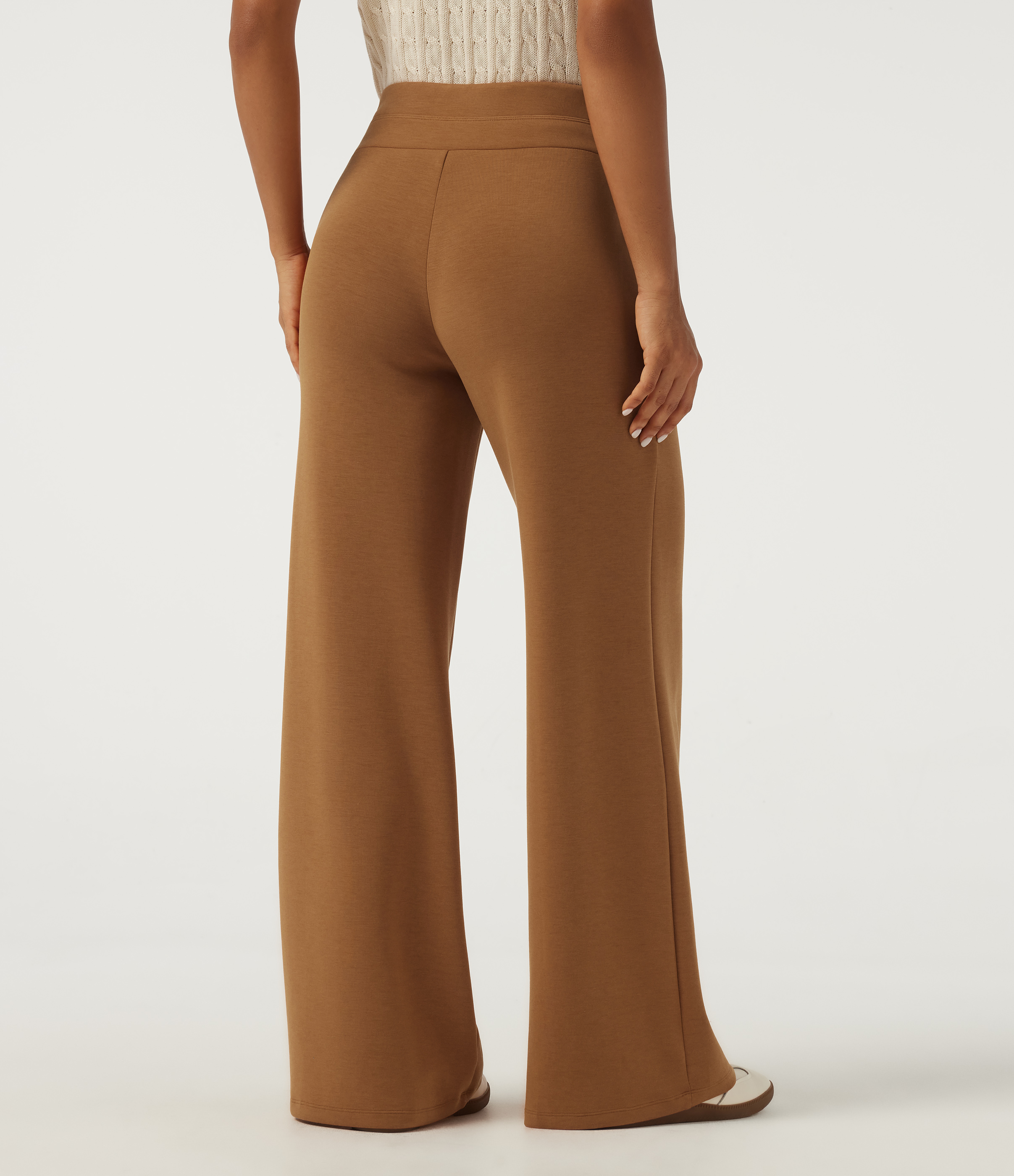 Glazed Ginger SpacerTek™ High Waisted Wide Leg Pintuck Work Pants with Pockets / 2