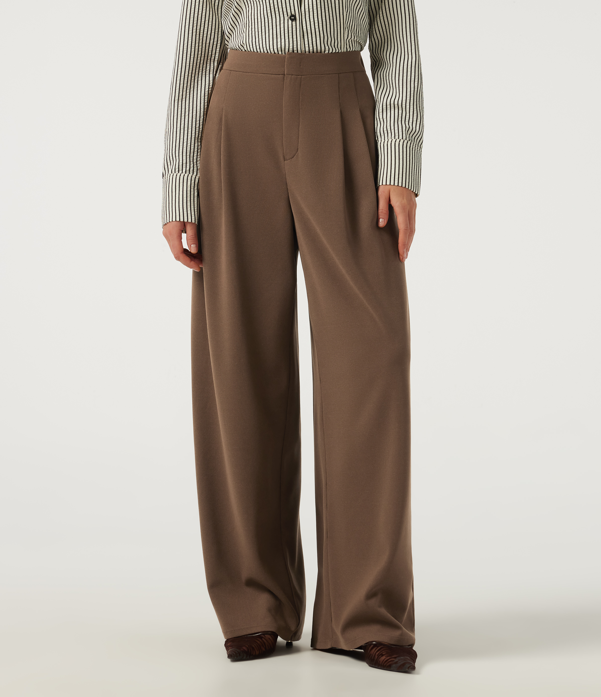 Halara Flex™ High Waisted Barrel Leg Waffle Work Pants with Pockets