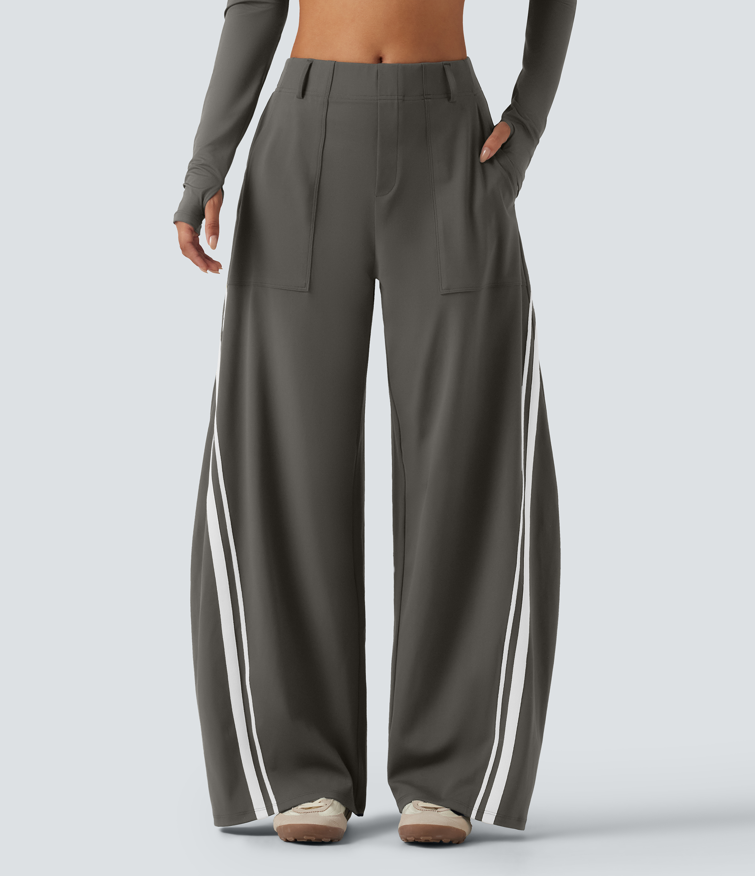 Halara DayStretch™ High Waisted Color Block Side Stripe Barrel Dance Pants with Pockets