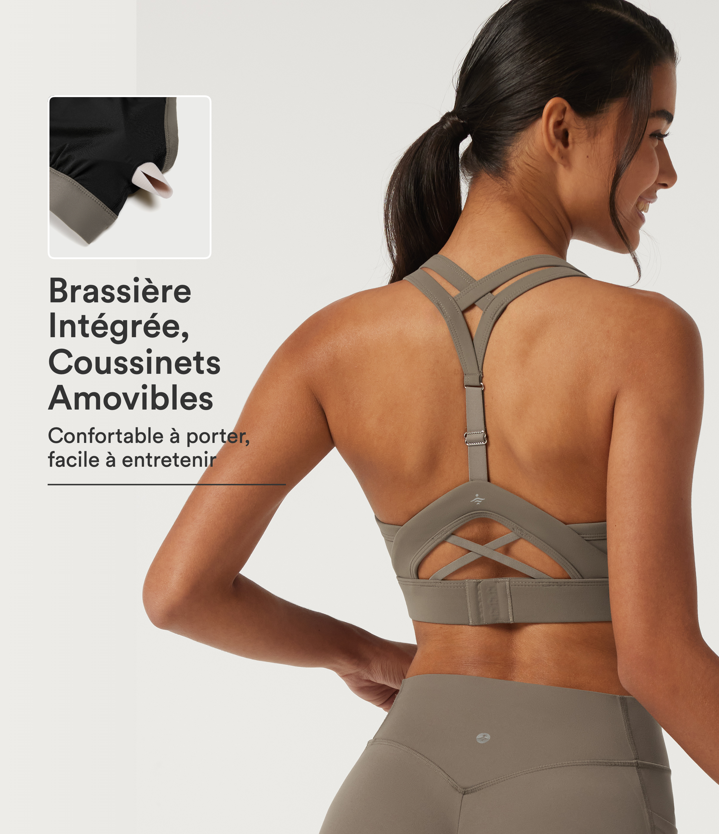 Brassière de sport Halara UltraSculpt™ maintien moyen col U dos croisé avec coussinets intégrés