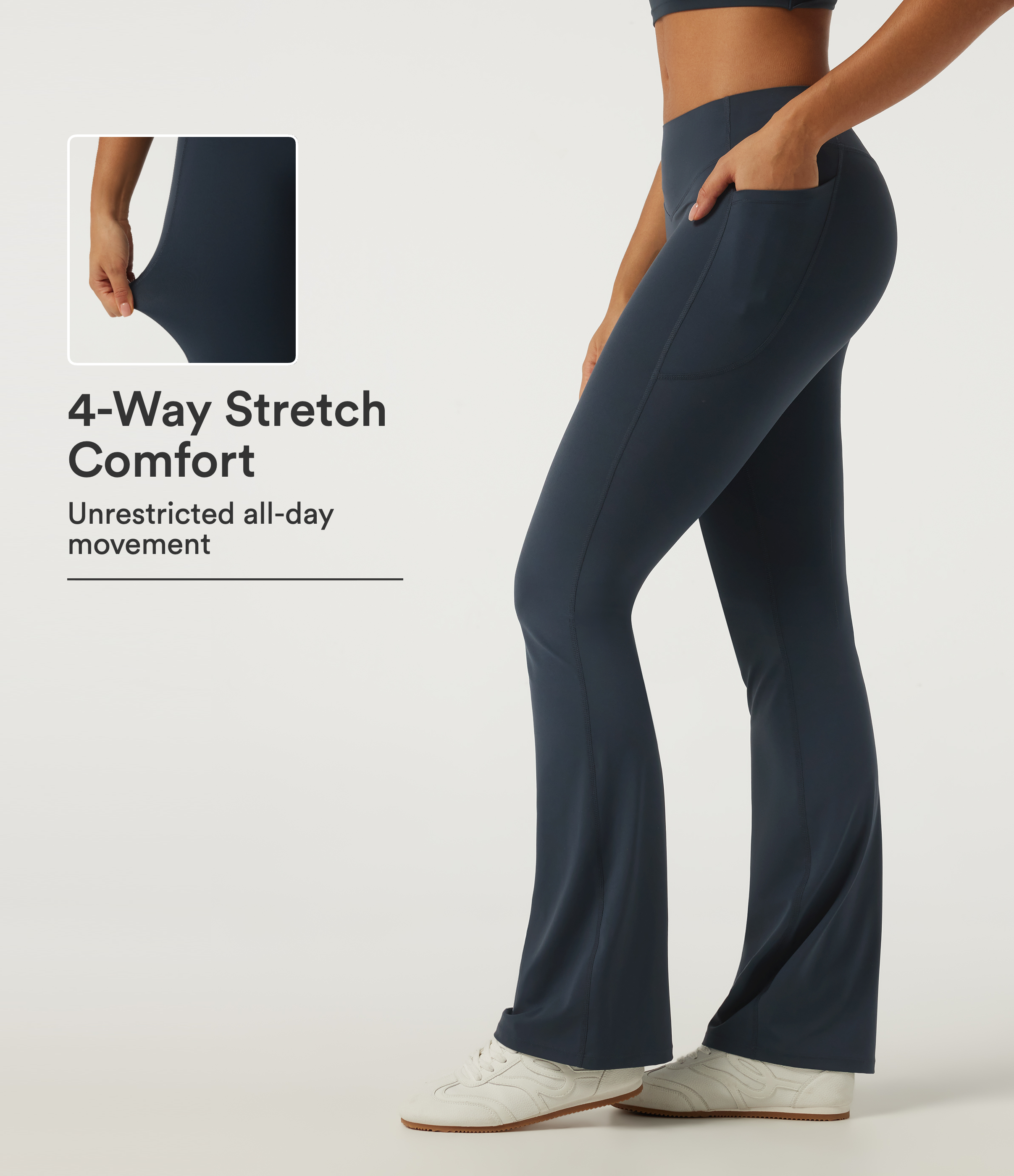 Halara UltraSculpt™ legging de yoga taille basse, coupe bootcut, avec poches