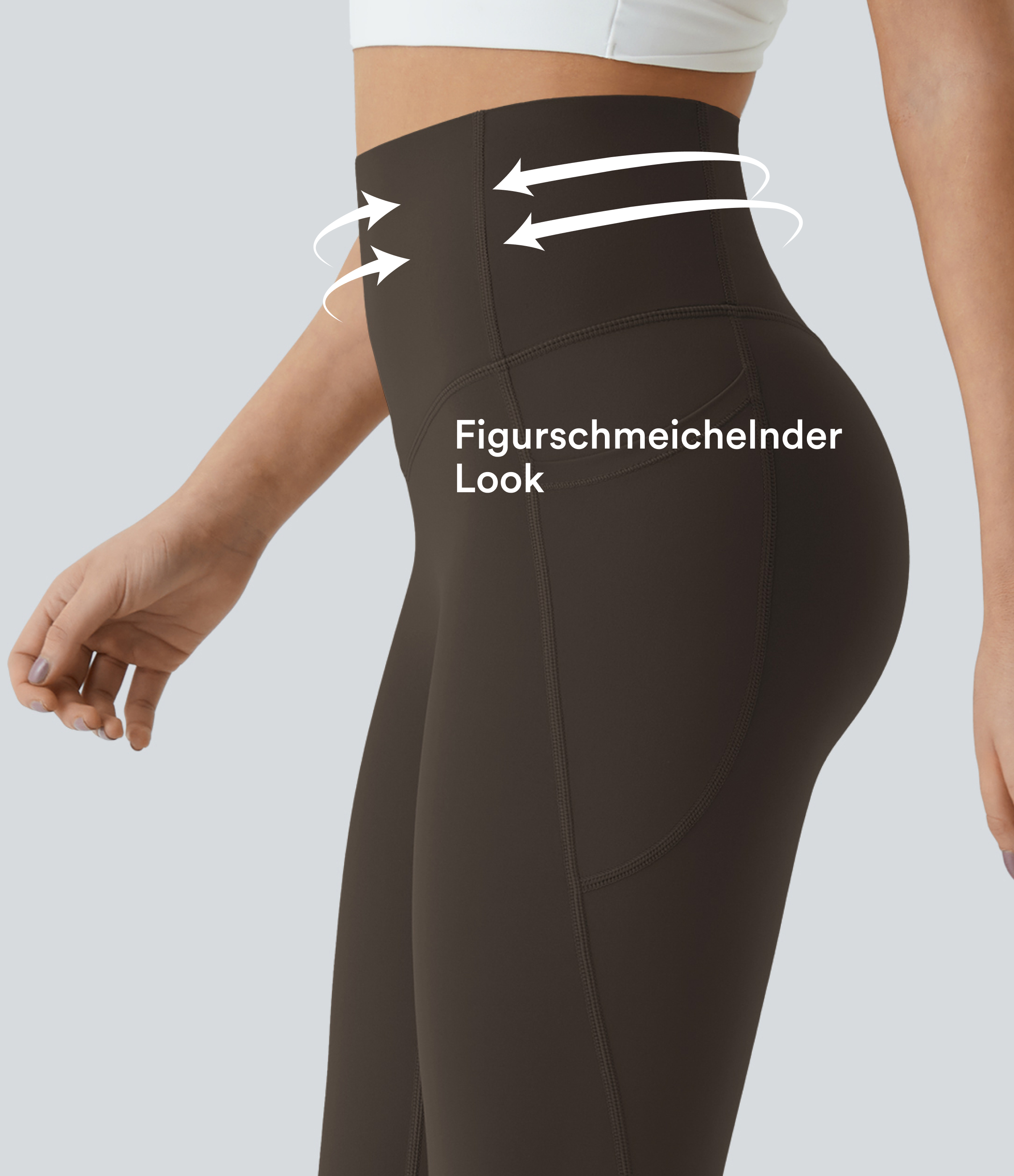 Chocolate Torte Halara UltraSculpt™ - Formende Workout-Leggings mit hohem Bund, Seitentaschen und Bauchkontrolle / 2
