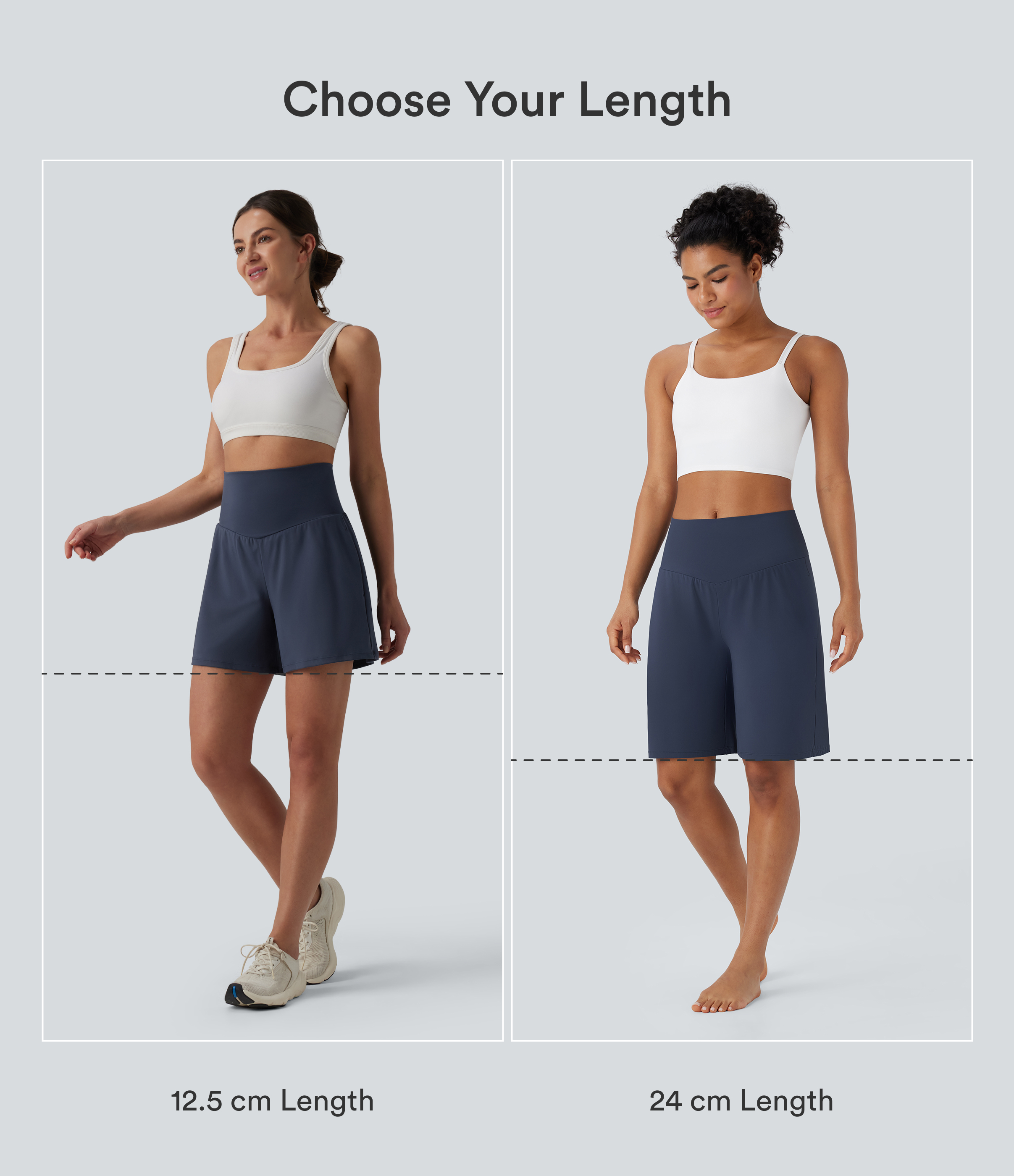 Mood Indigo SoftlyZero™ Airy High Waisted Pockets InstantCool Yoga Bermuda Running Shorts / 2