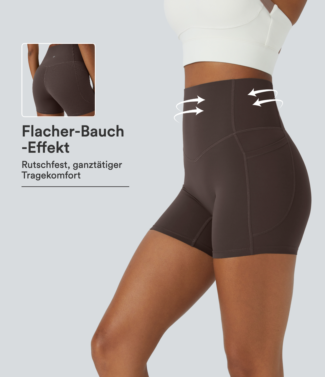 Halara UltraSculpt™ - Formende Workout-Leggings mit hohem Bund, Seitentaschen und Bauchkontrolle - 12,7 cm
