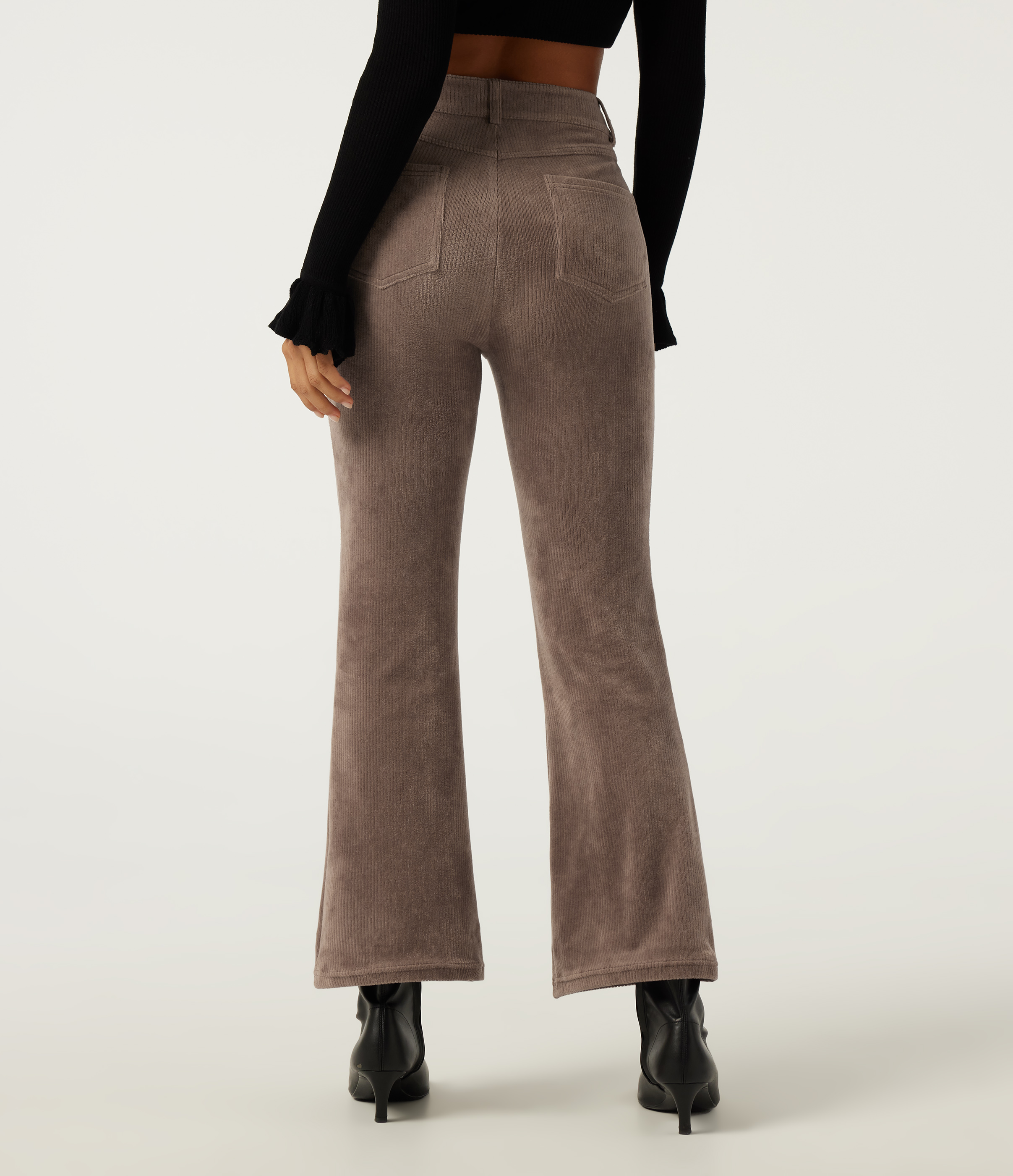 Acorn Pantalon flare en velours côtelé taille haute avec poches / 2