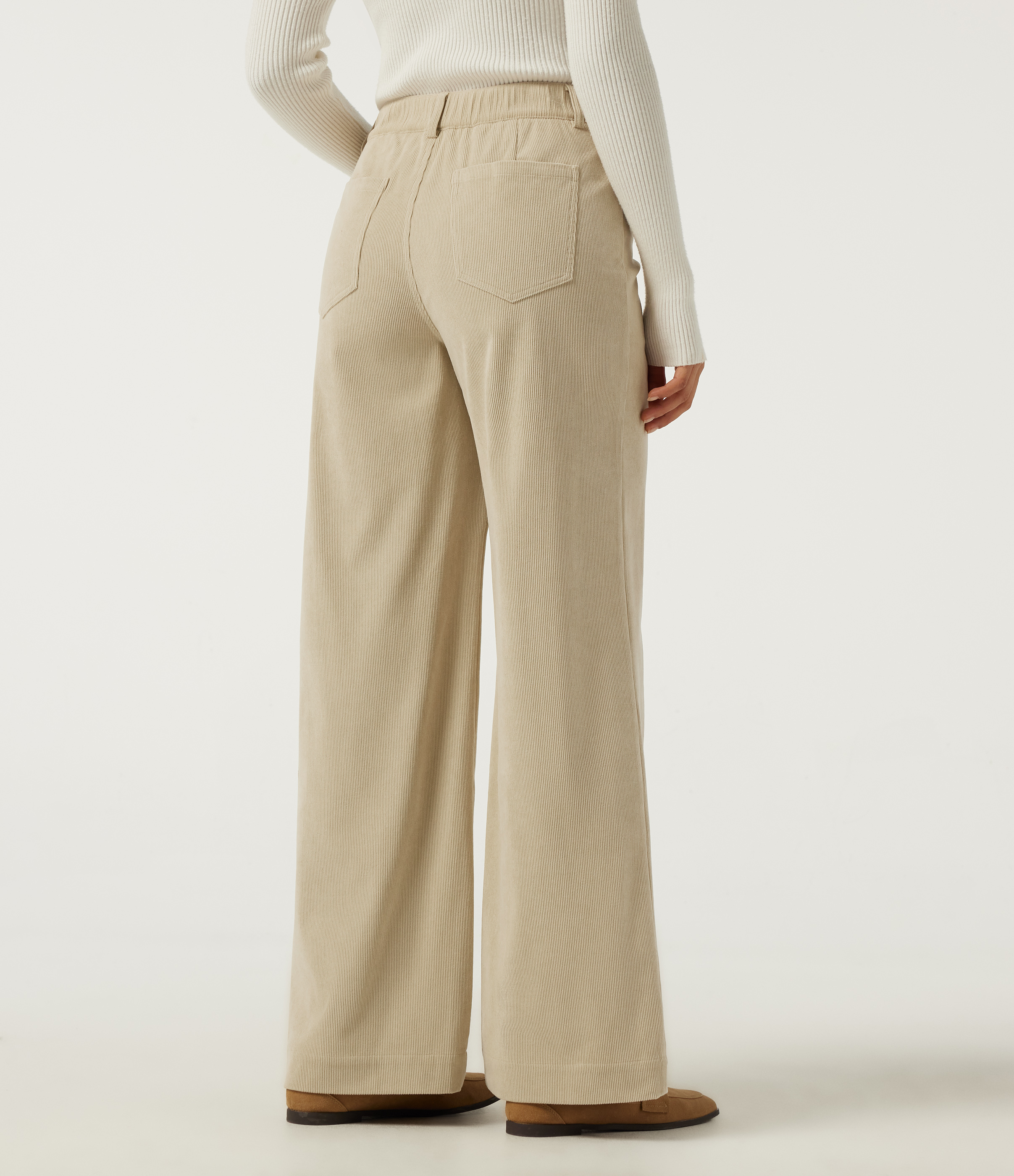 Brown Rice Mid Rise Straight Leg Casual Corduroy Pants with Pockets / 2