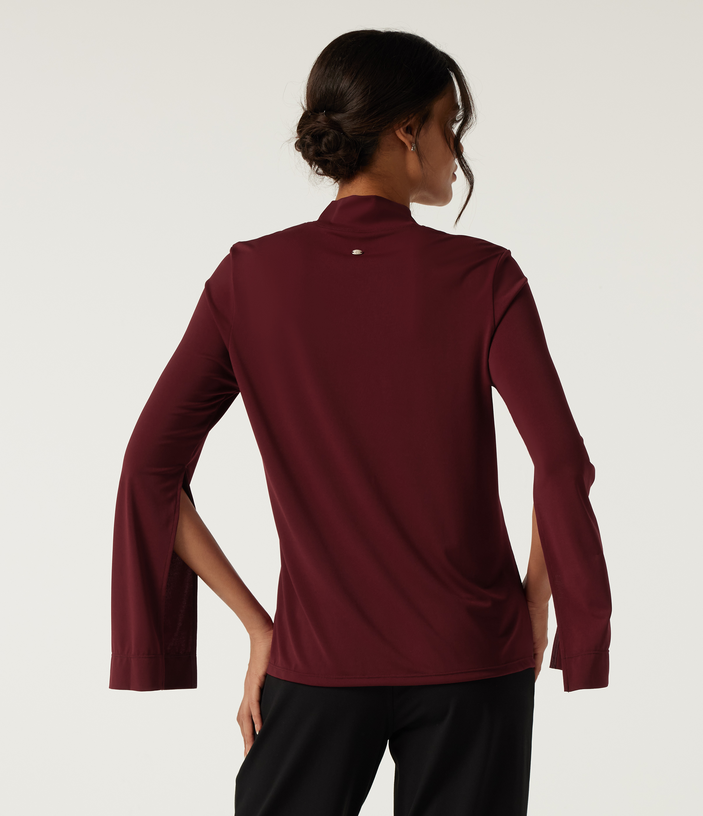 Cherry Soda Mock Neck Long Sleeve Work Top / 2