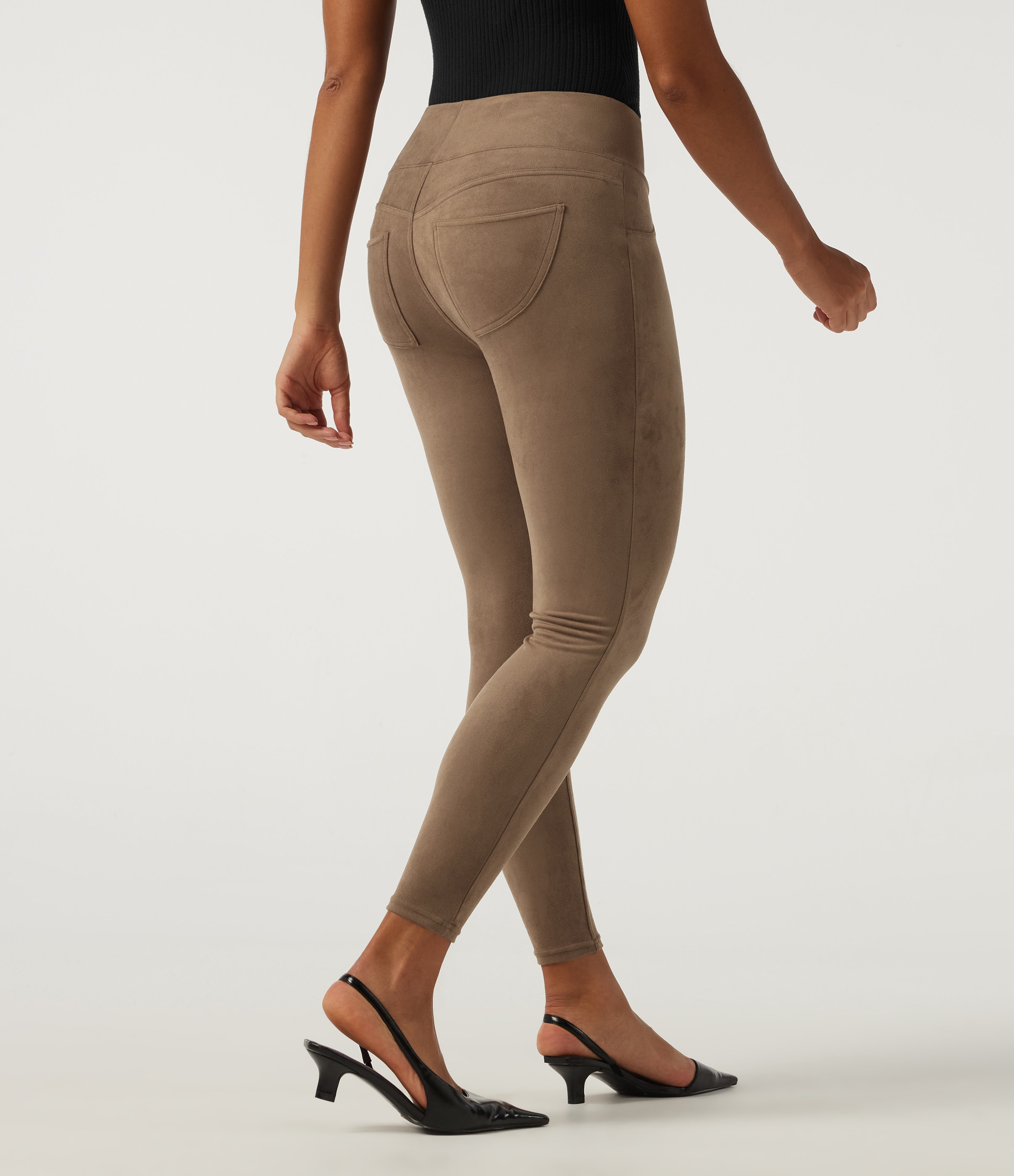 Coca Mocha High Waisted Skinny Casual Leggings with Pockets / 2