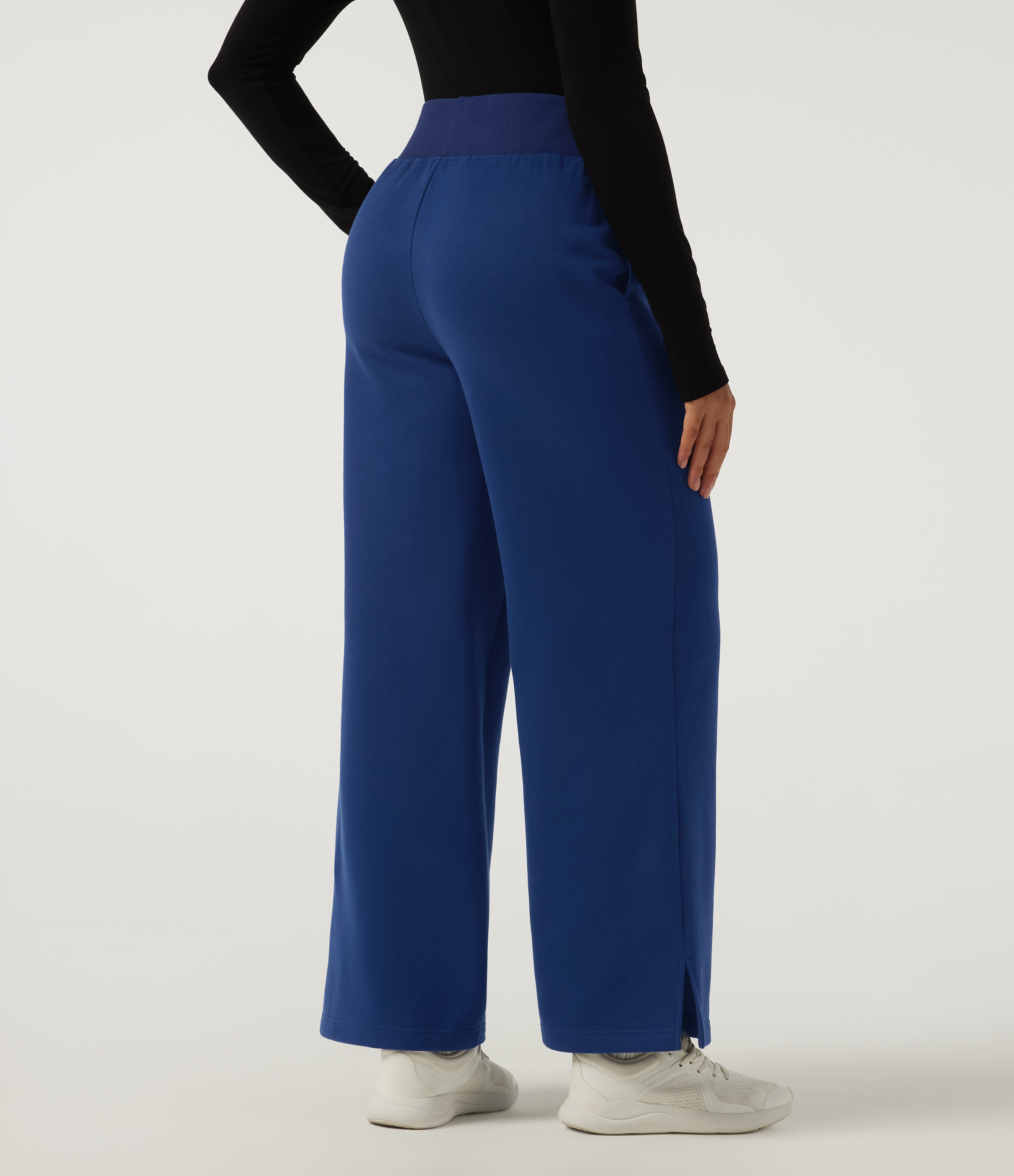 Blueprint High Waisted Drawstring Wide Leg Cotton Casual Sweatpants with Pockets / 2