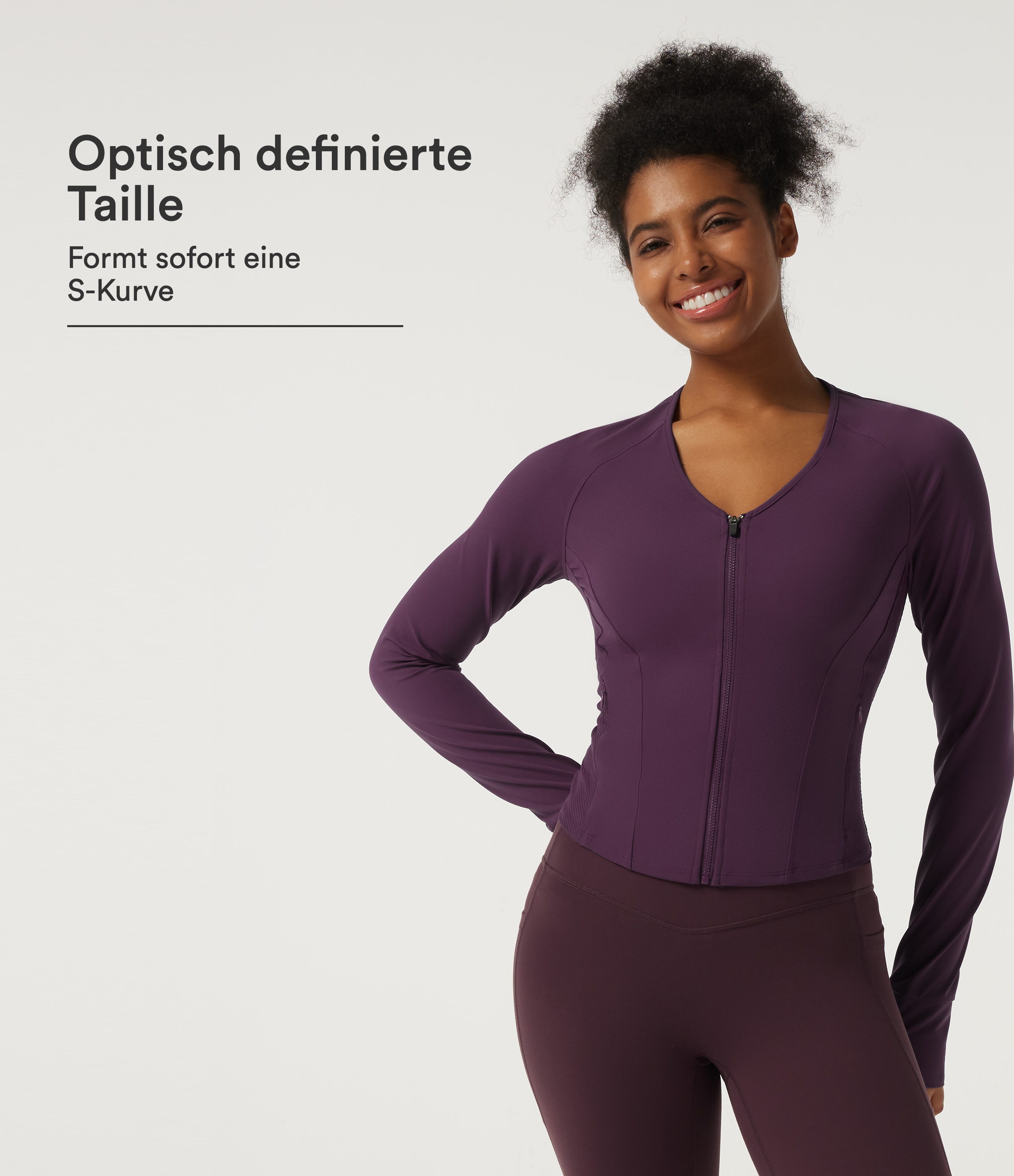 Halara UltraSculpt™ - Yogajacke mit V-Ausschnitt, Seitentaschen, langen Ärmeln und Daumenlöchern