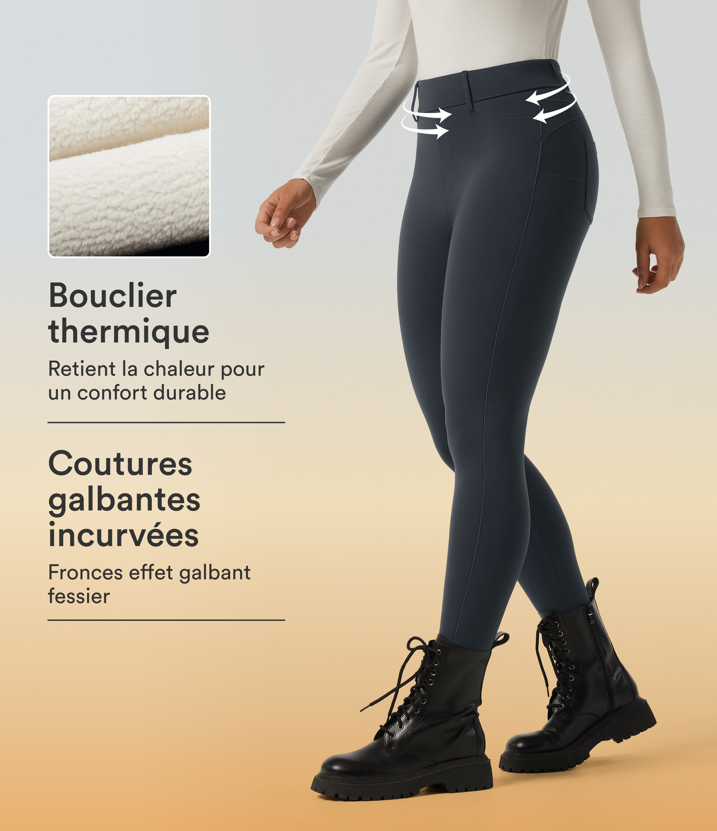 Carbon Legging skinny Halara UltraSculpt™ Extra Heat taille haute avec poches / 1