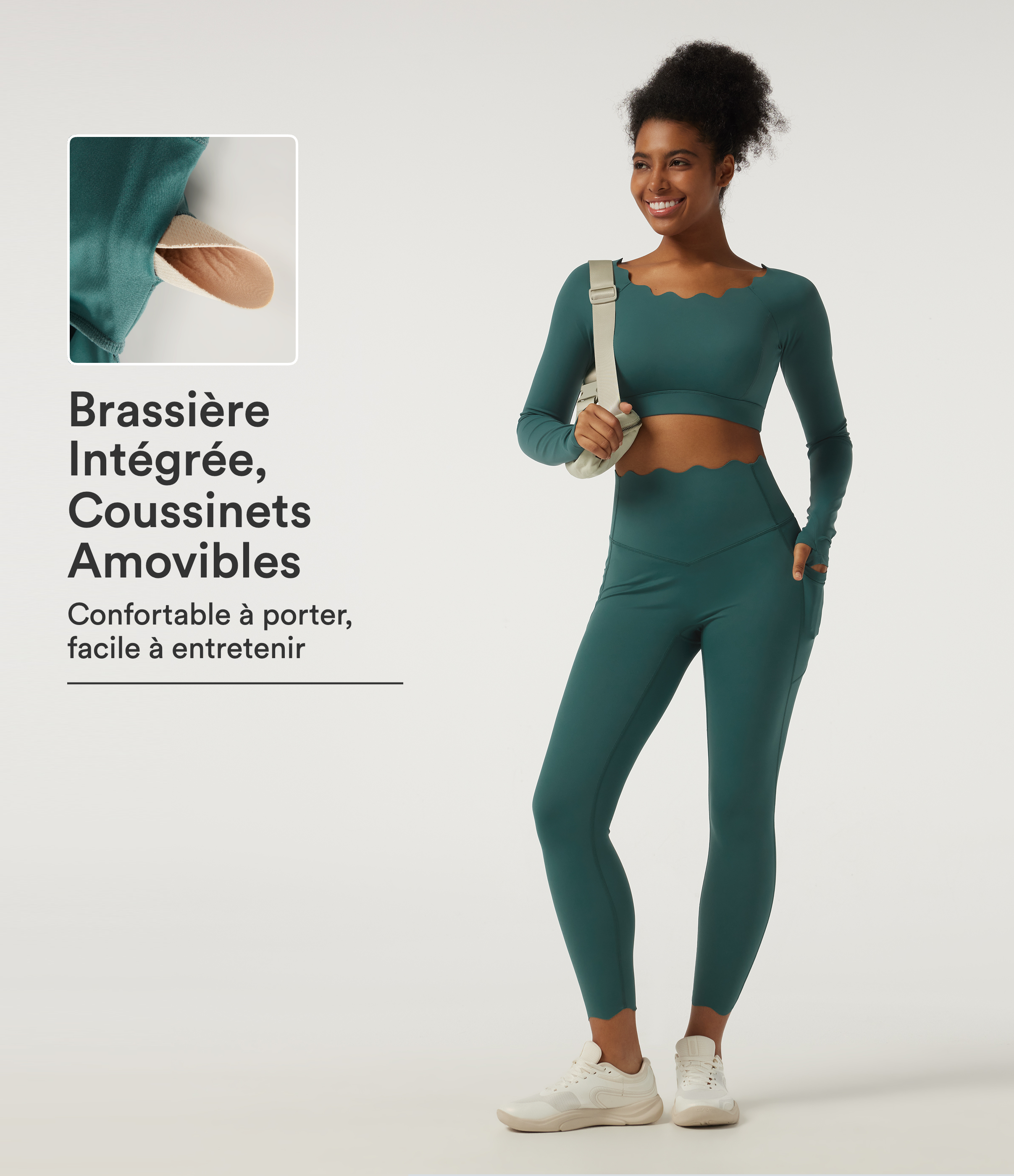 Viridian Speedwave™ Air - Yoga-sport top with a shell-shaped round neckline, long sleeves, thumbholes and a built-in bra / 1