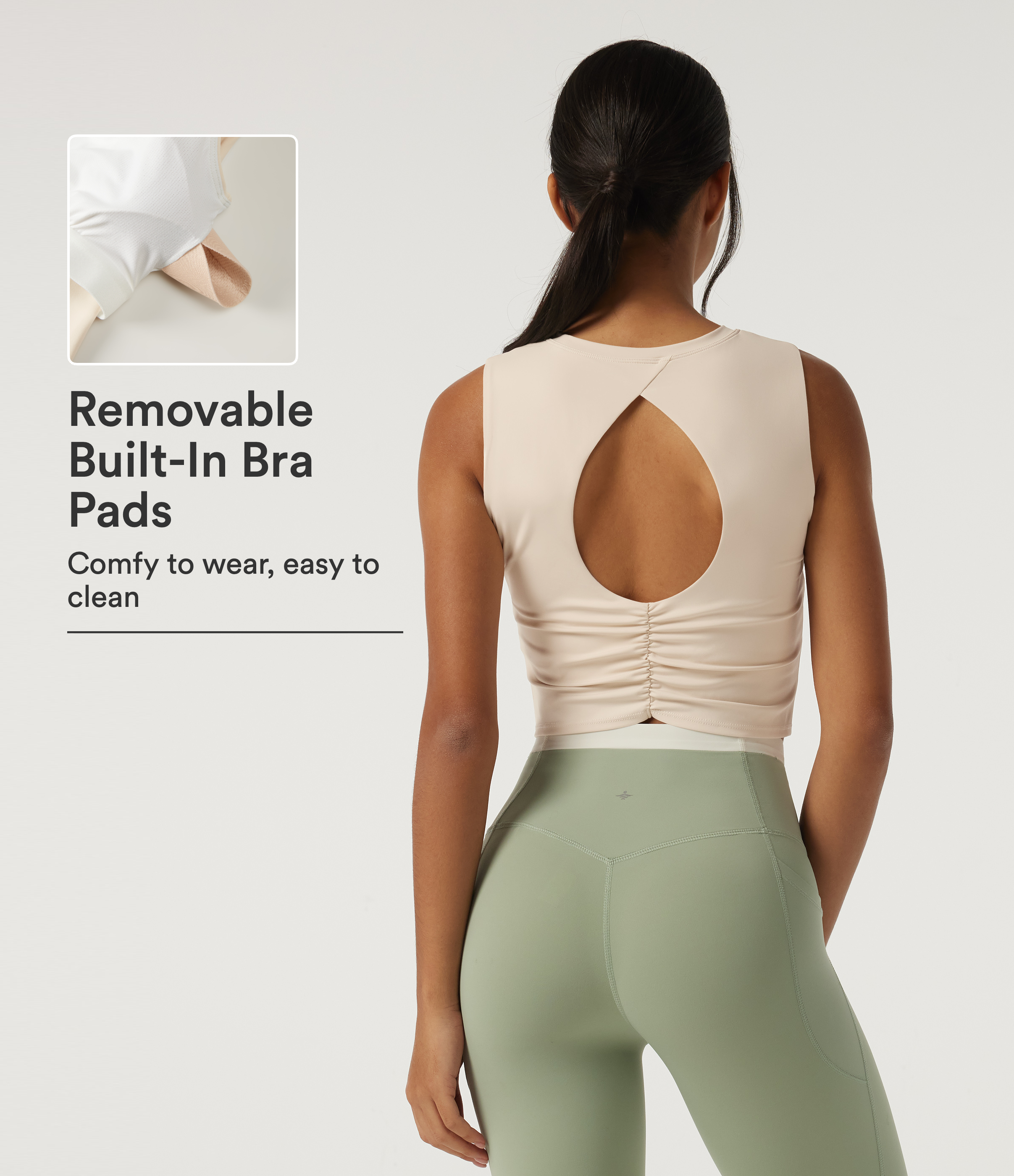 SoftlyZero™ Airy Round Neck Yoga Tank Top with Built-in Bra