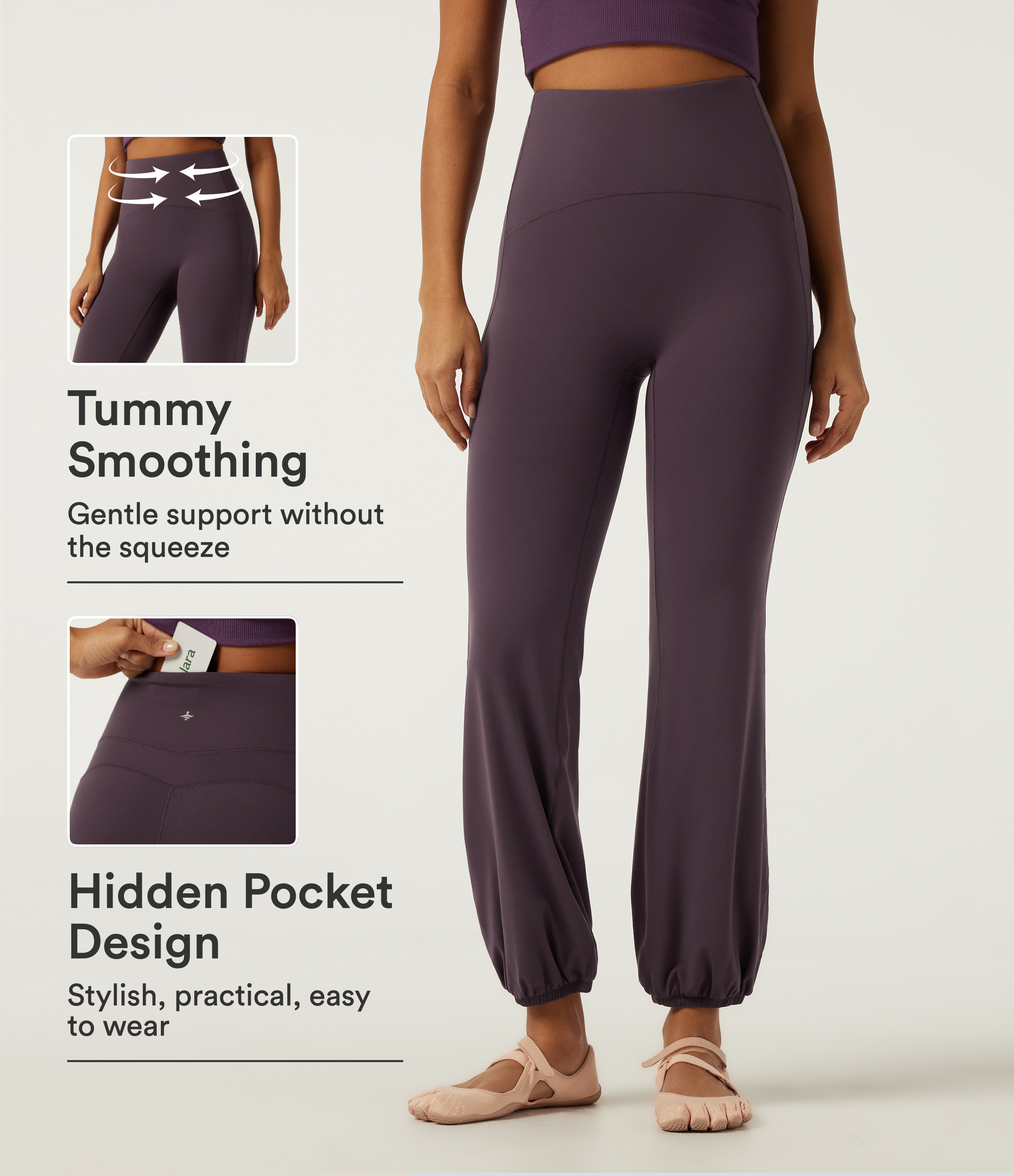 SoftlyZero™ High Waisted Tummy Control Tapered Yoga Joggers with Pocket