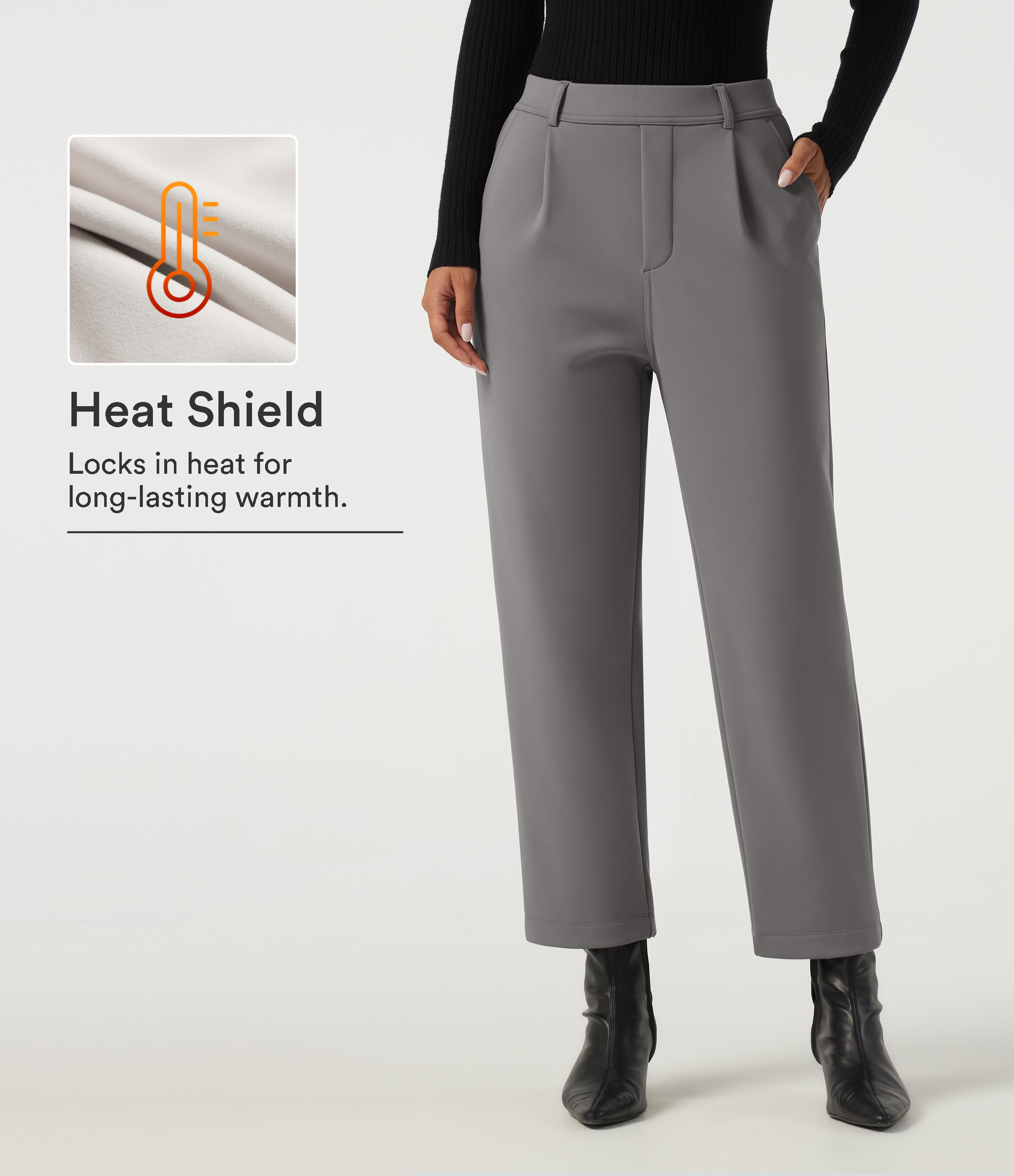 High Waisted Tapered Work Pants with Pockets