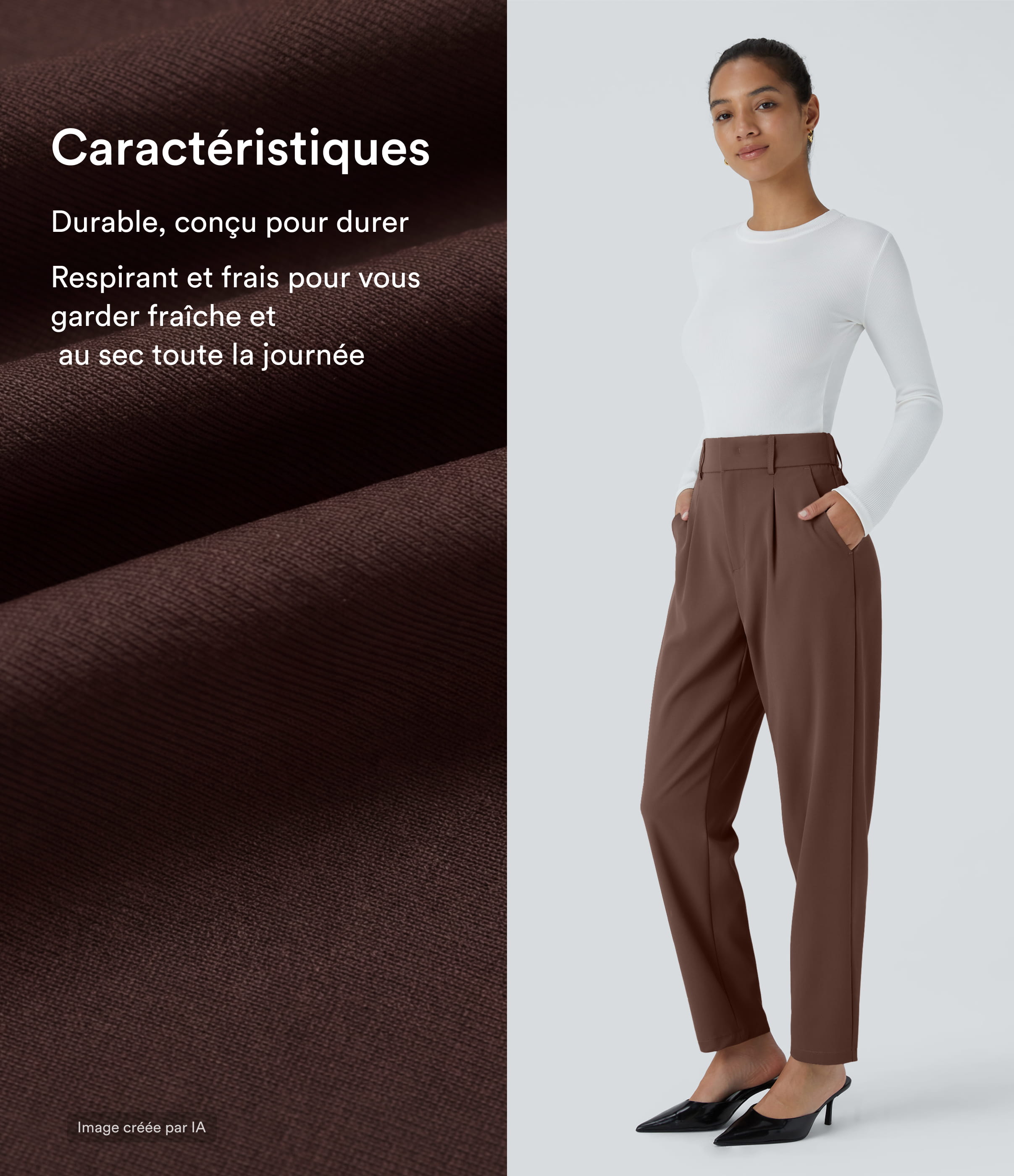 Rocky Road Pantalon tailleur Halara Flex™ fuselé uni, taille haute, avec poches / 2
