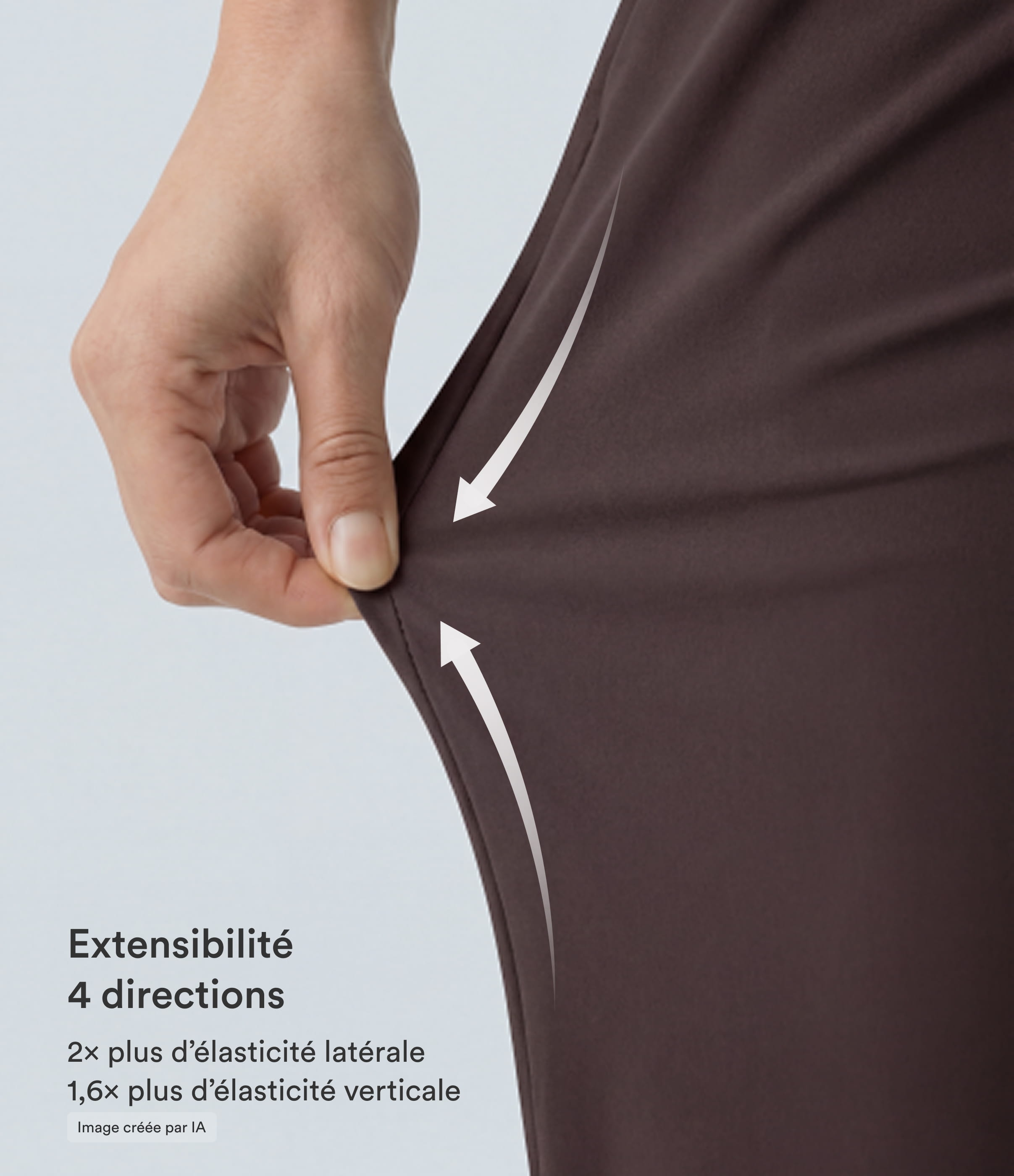 Chocolate Torte Halara Flex™ Pantalon Tailleur Évasé à Taille Haute Sculptant la Silhouette avec Poches Latérales Micro Waffle / 2